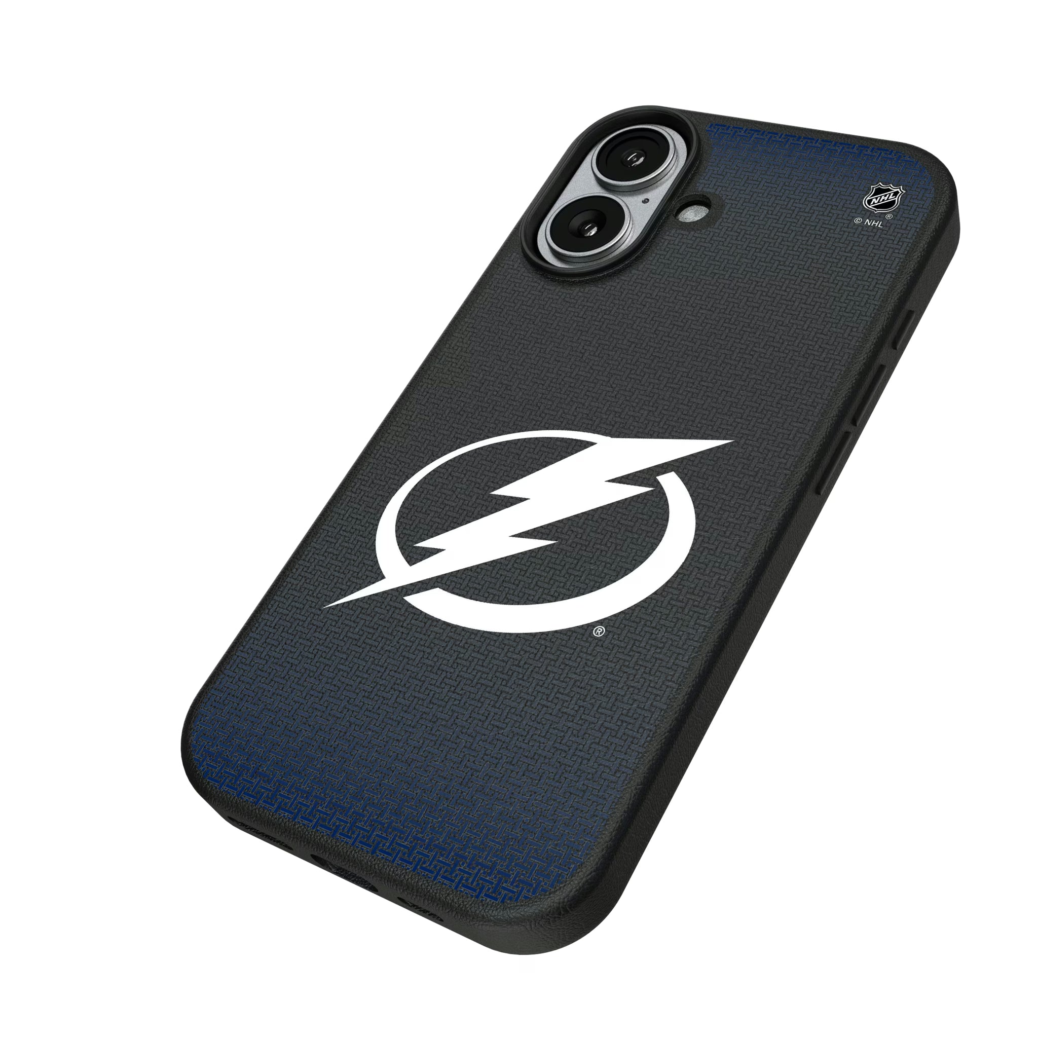 Tampa Bay Lightning Linen iPhone MagSafe Compatible Phone Case for Apple iPhone - Isometric View#Device_iPhone 17