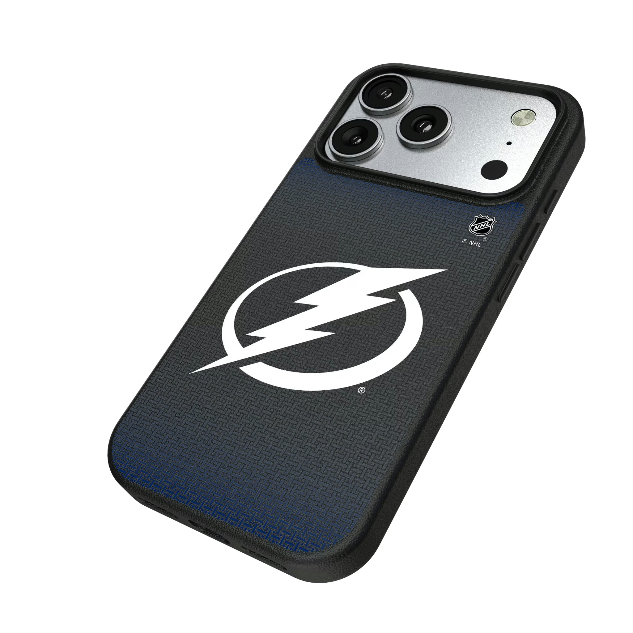 Tampa Bay Lightning Linen iPhone MagSafe Compatible Phone Case for Apple iPhone - Isometric View#Device_iPhone 17 Pro
