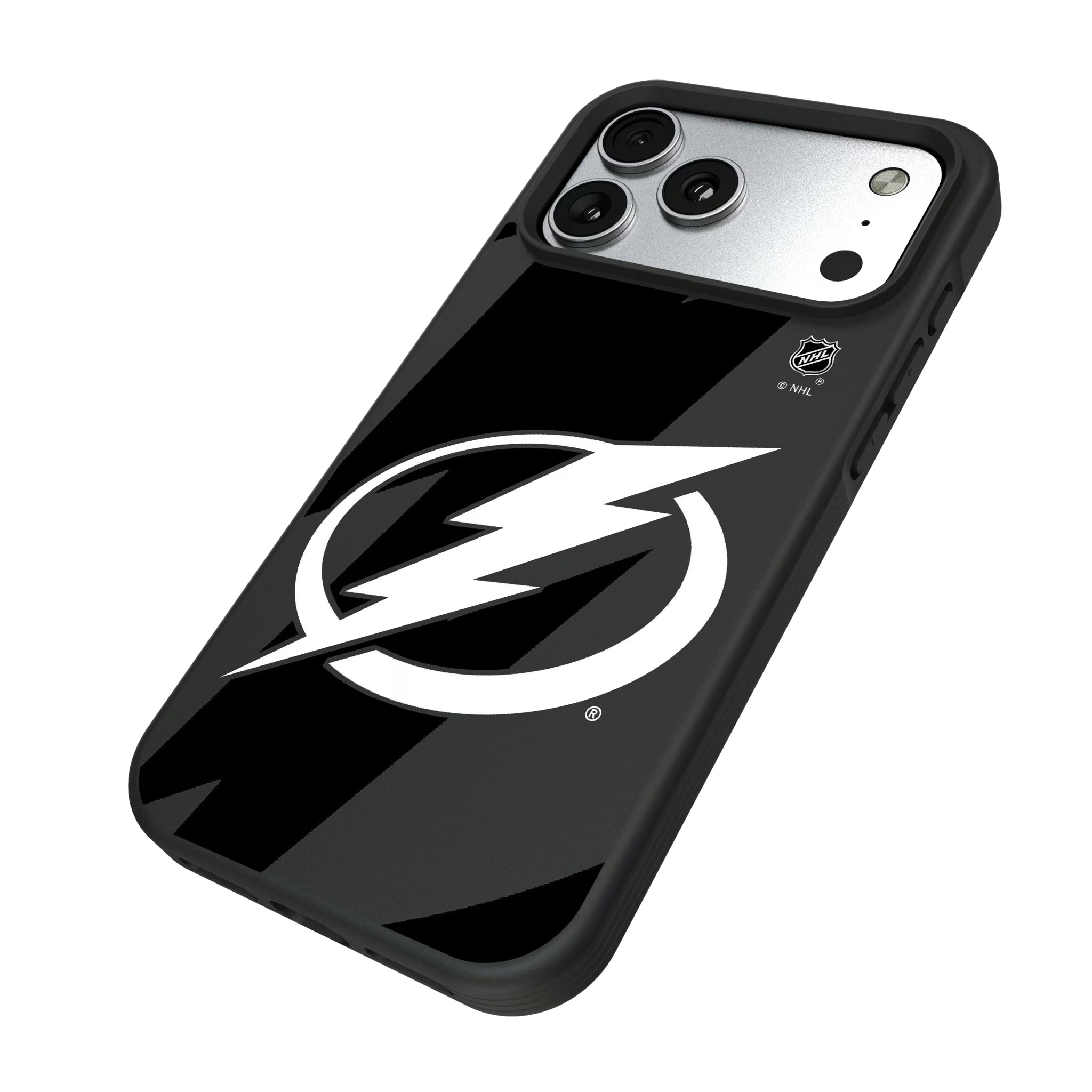 Tampa Bay Lightning Monocolor Tilt iPhone Bump Phone Case for Apple iPhone - Isometric View#Device_iPhone 17 Pro Max