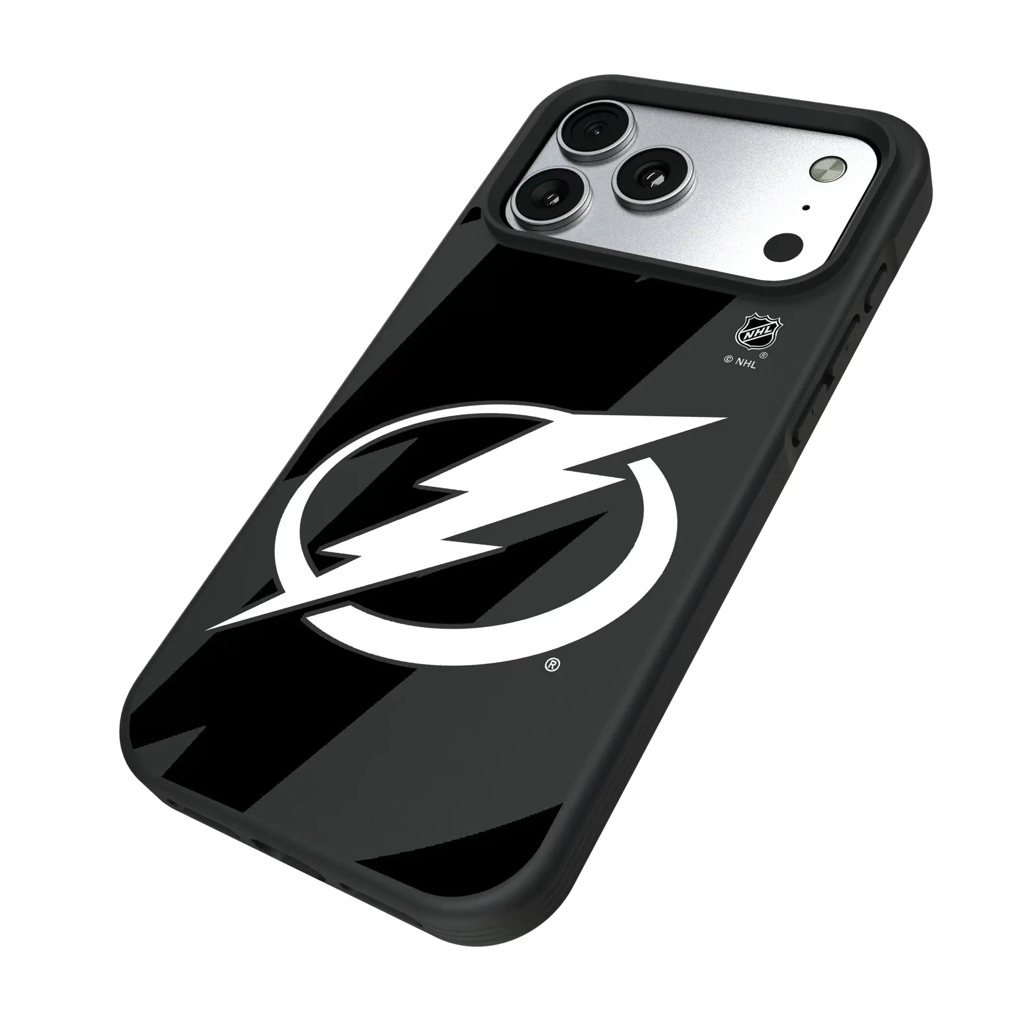 Tampa Bay Lightning Monocolor Tilt iPhone Bump Phone Case for Apple iPhone - Isometric View#Device_iPhone 17 Pro Max