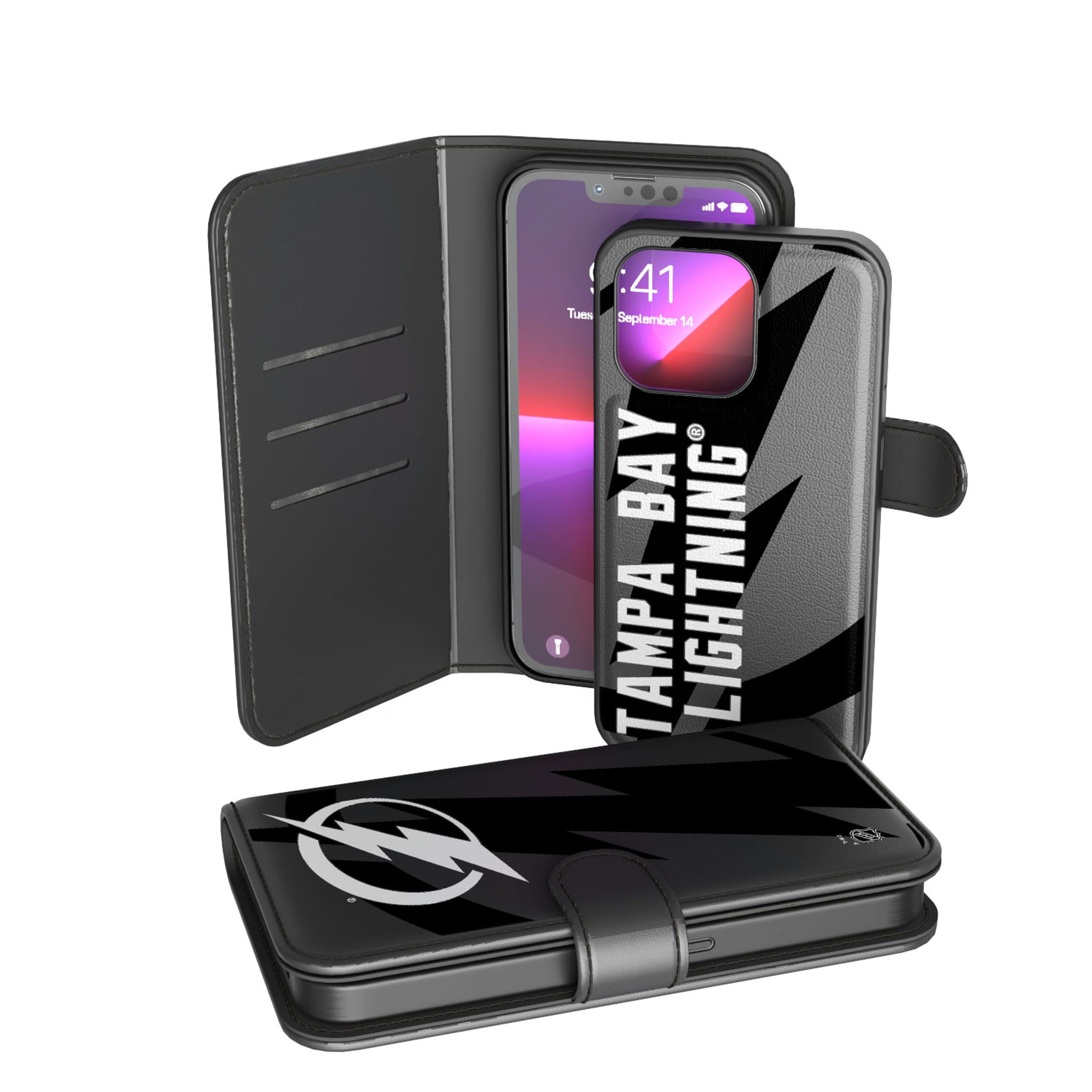 Tampa Bay Lightning Monocolor Tilt iPhone Wallet Phone Case for Apple iPhone