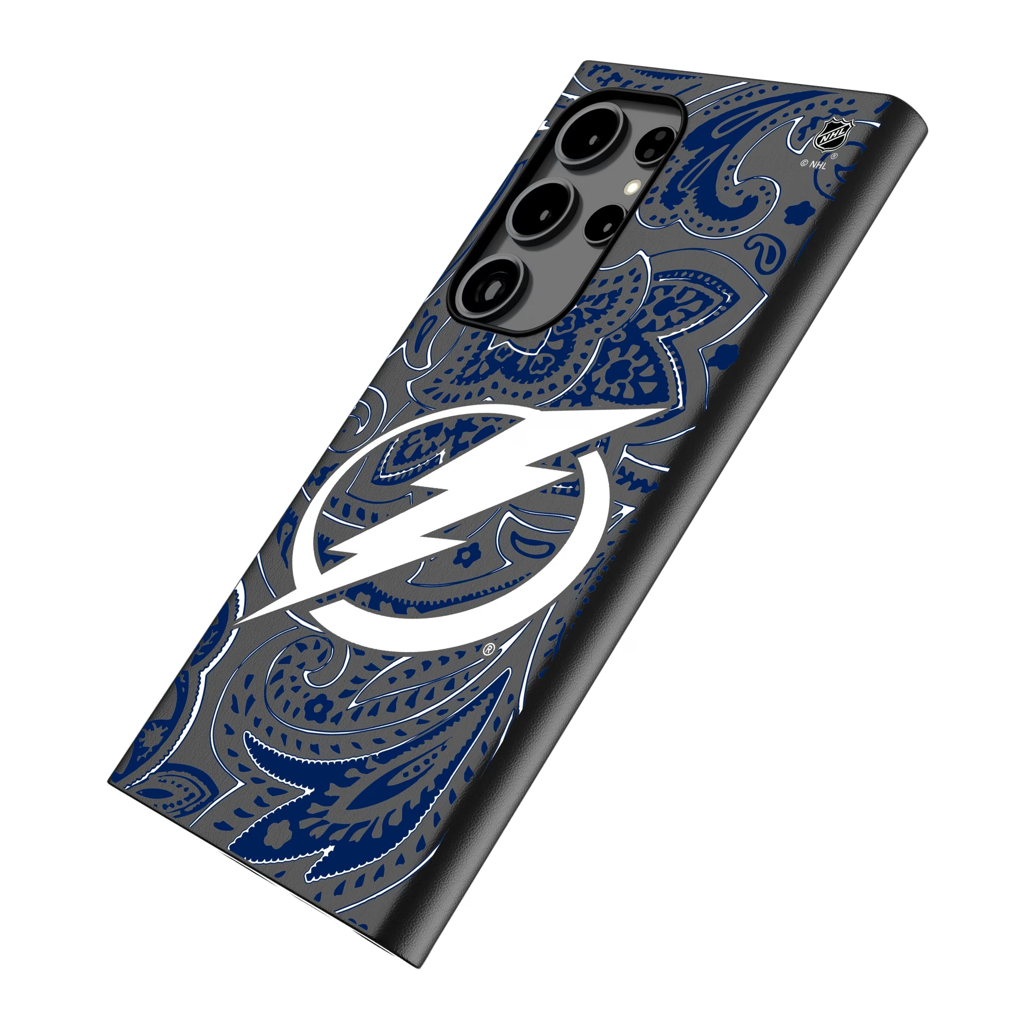 Tampa Bay Lightning Paisley Galaxy MagSafe Compatible Phone Case for Samsung Galaxy - Isometric View