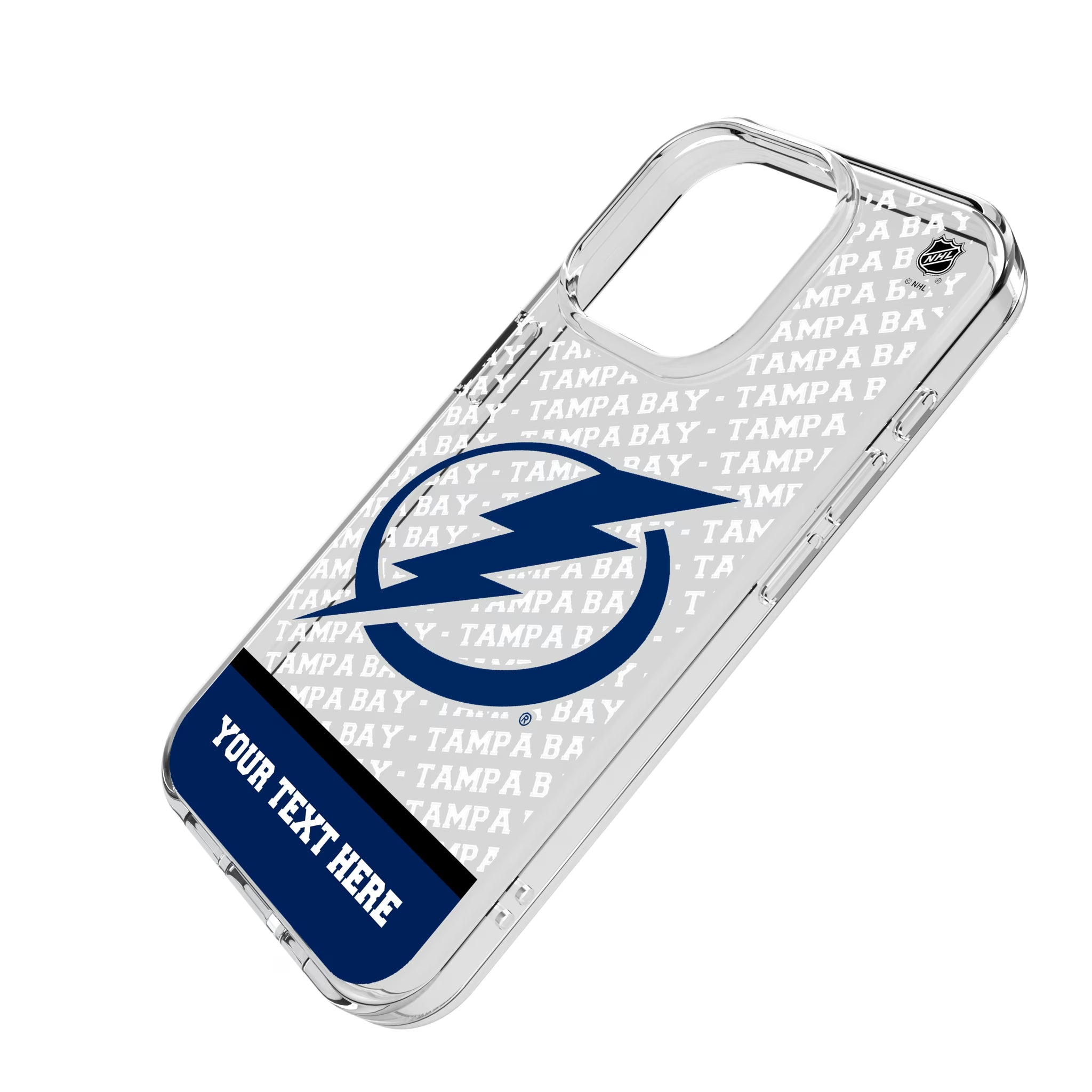 Tampa Bay Lightning Personalized EndZone Plus iPhone Clear Phone Case for Apple iPhone - Isometric View