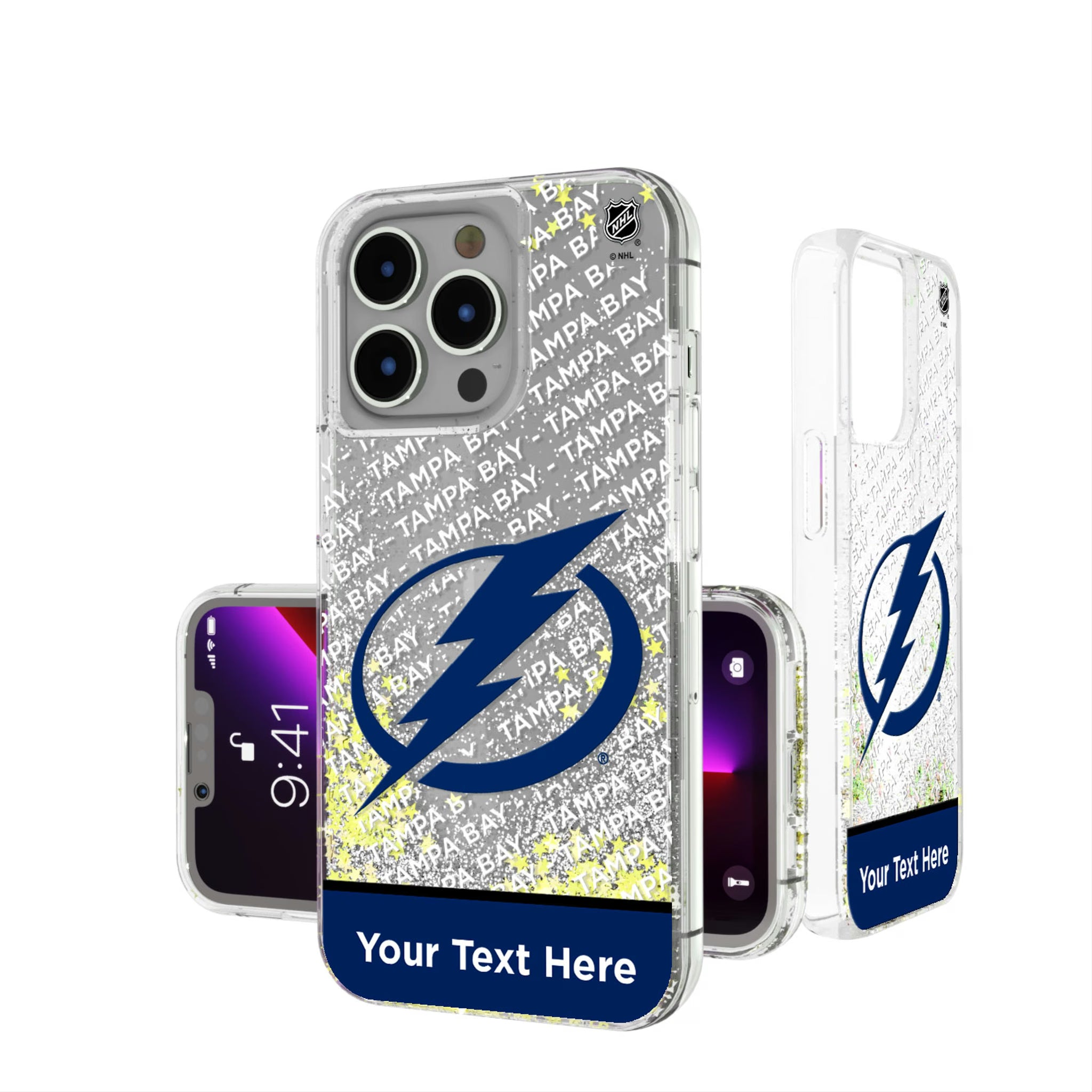 Tampa Bay Lightning Personalized EndZone Plus iPhone Glitter Phone Case for Apple iPhone