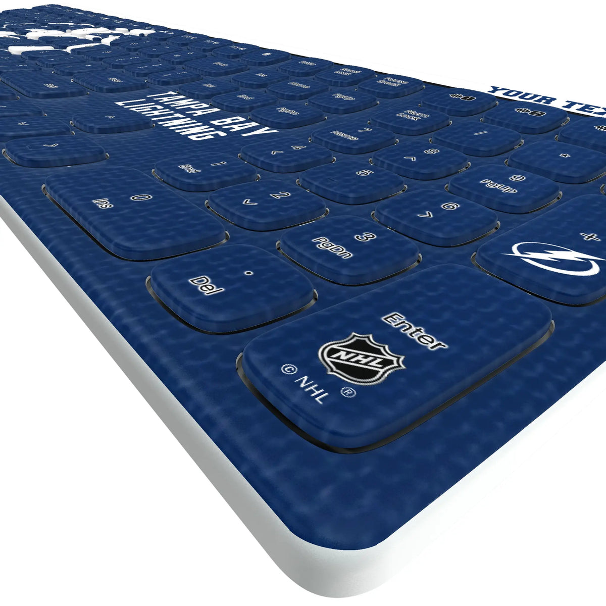 Tampa Bay Lightning Personalized Endzone Solid KKB605 Curved Wireless Keyboard - Detail