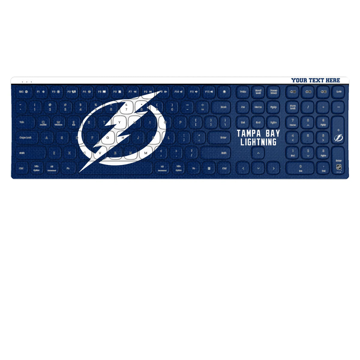 Tampa Bay Lightning Personalized Endzone Solid KKB605 Curved Wireless Keyboard