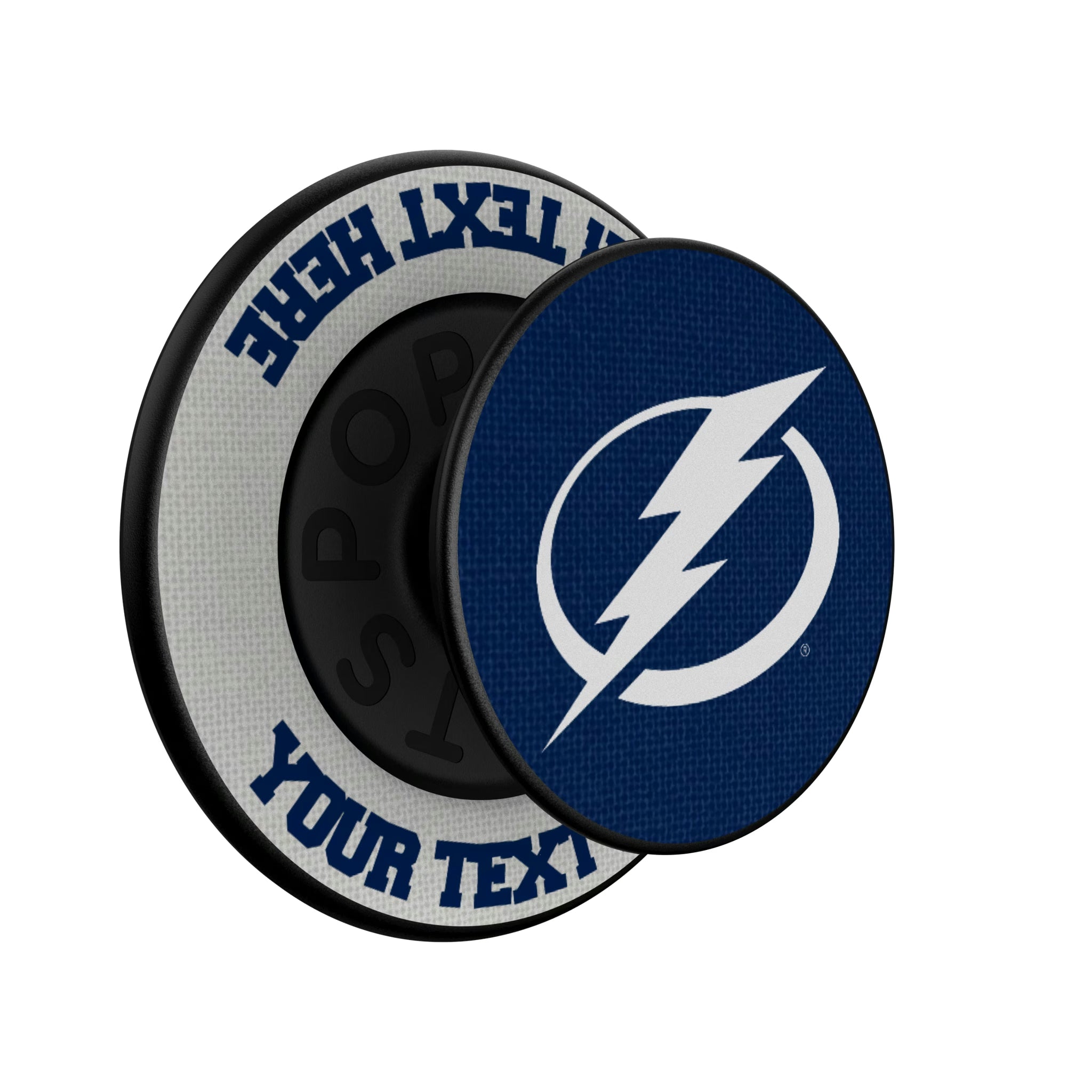 Tampa Bay Lightning Personalized Endzone Solid Popsockets Round Magnetic - Isometric View