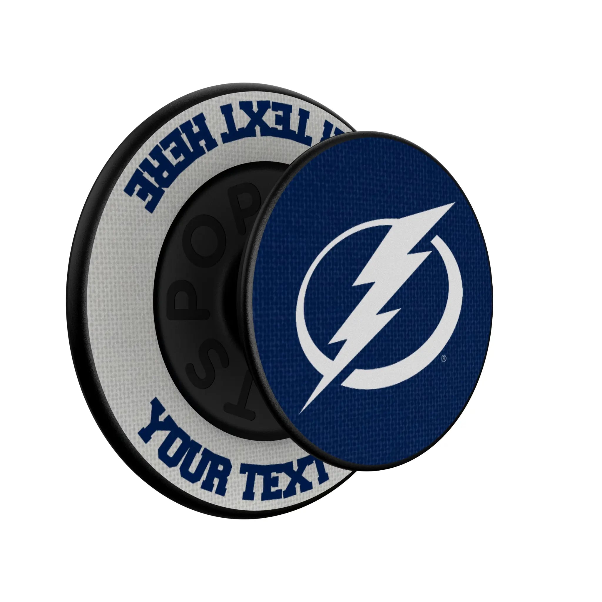 Tampa Bay Lightning Personalized Endzone Solid Popsockets Round Magnetic - Isometric View