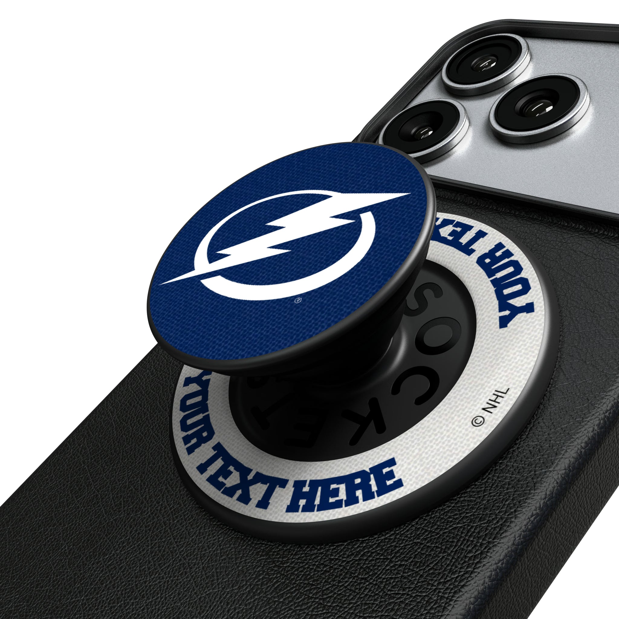 Tampa Bay Lightning Personalized Endzone Solid Popsockets Round Magnetic