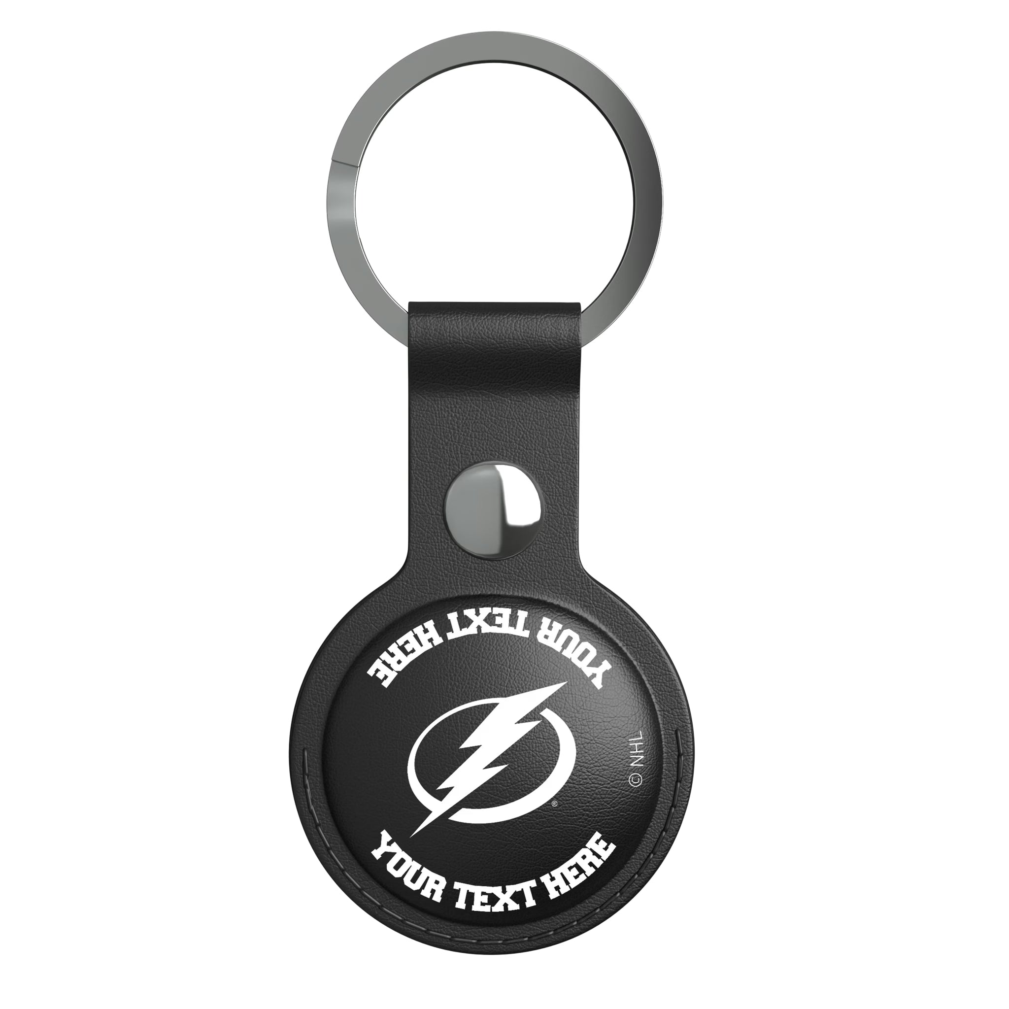 Tampa Bay Lightning Personalized Insignia AirTag Black Airtag Holder