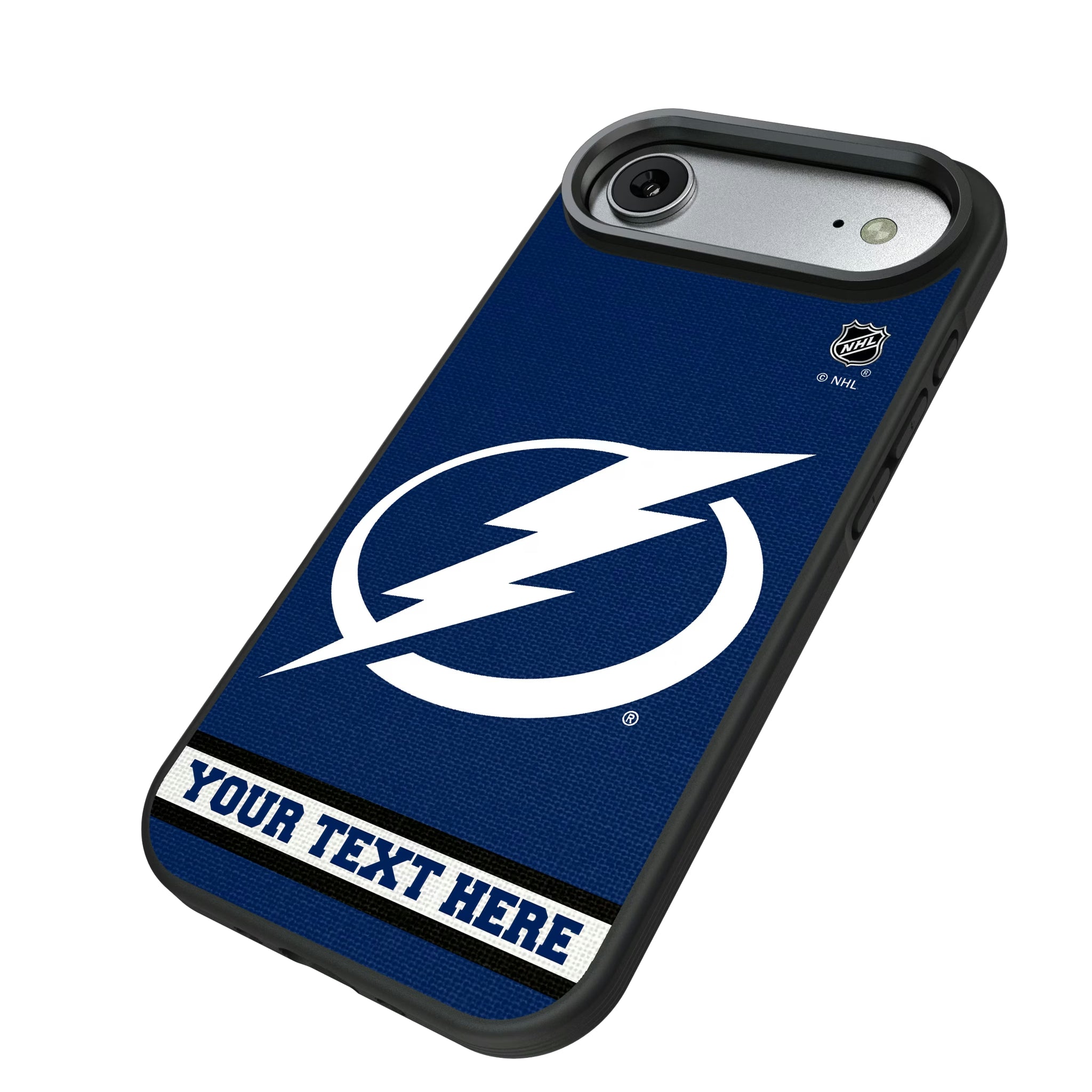 Tampa Bay Lightning Personalized Stripe iPhone Bump Phone Case for Apple iPhone - Isometric View#Device_iPhone Air