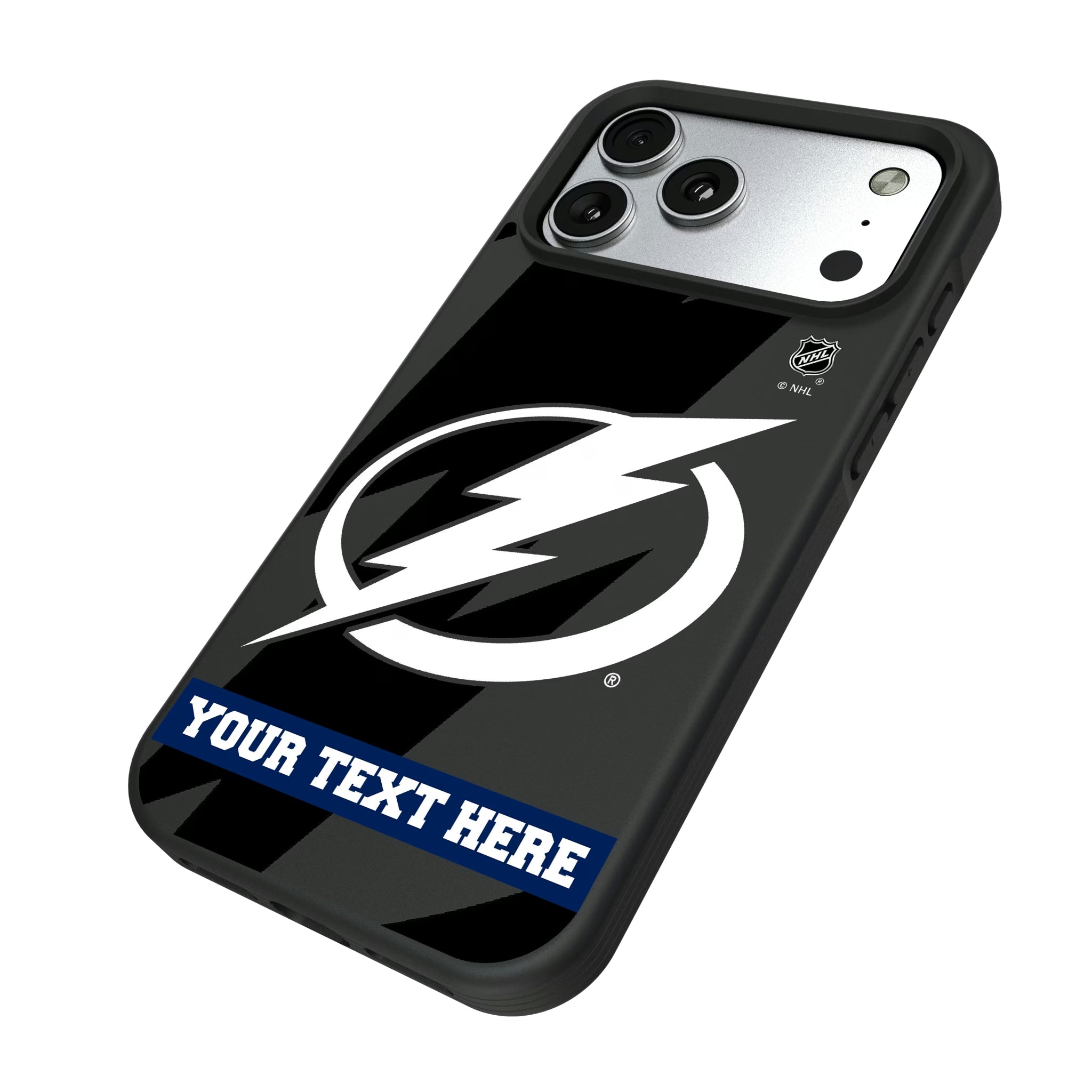 Tampa Bay Lightning Personalized Tilt iPhone Bump Phone Case for Apple iPhone - Isometric View#Device_iPhone 17 Pro Max