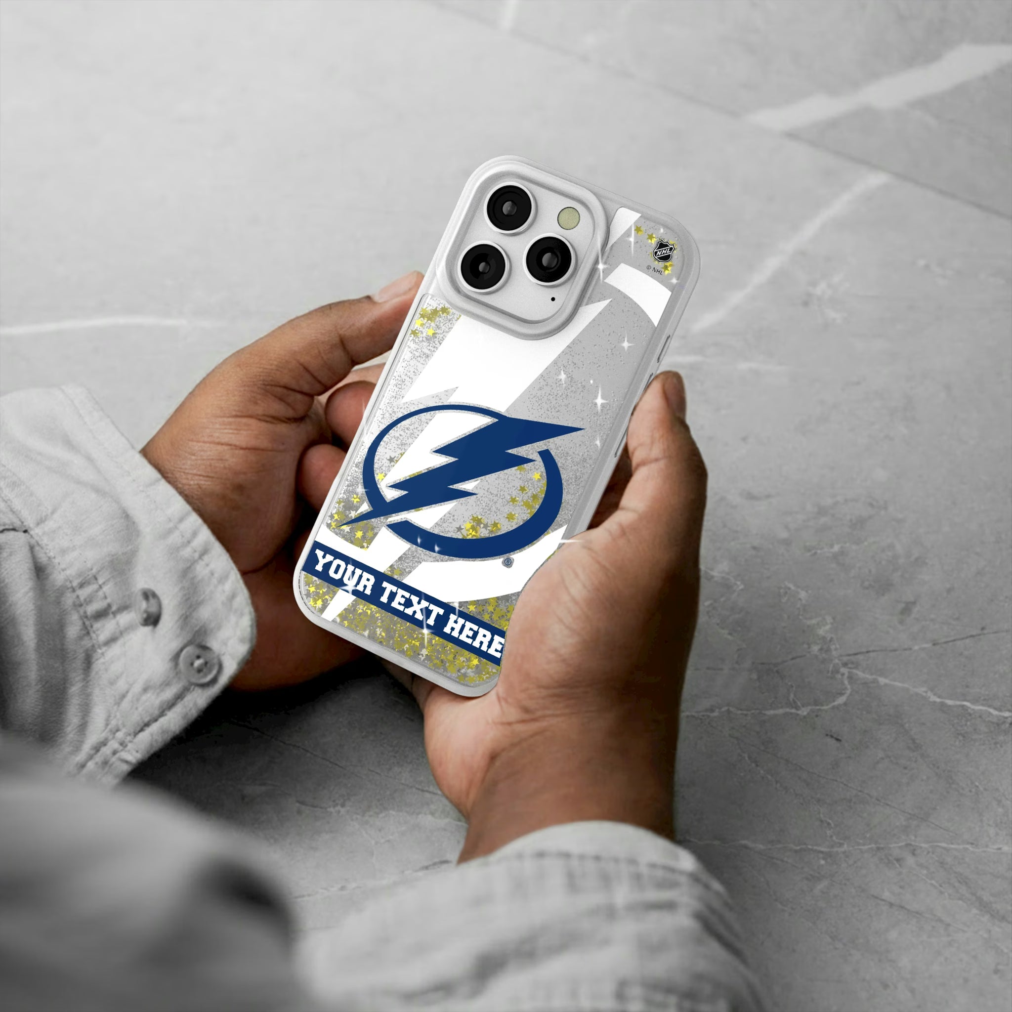 Tampa Bay Lightning Personalized Tilt iPhone Glitter Phone Case for Apple iPhone - Lifestyle#Device_iPhone 16 Pro