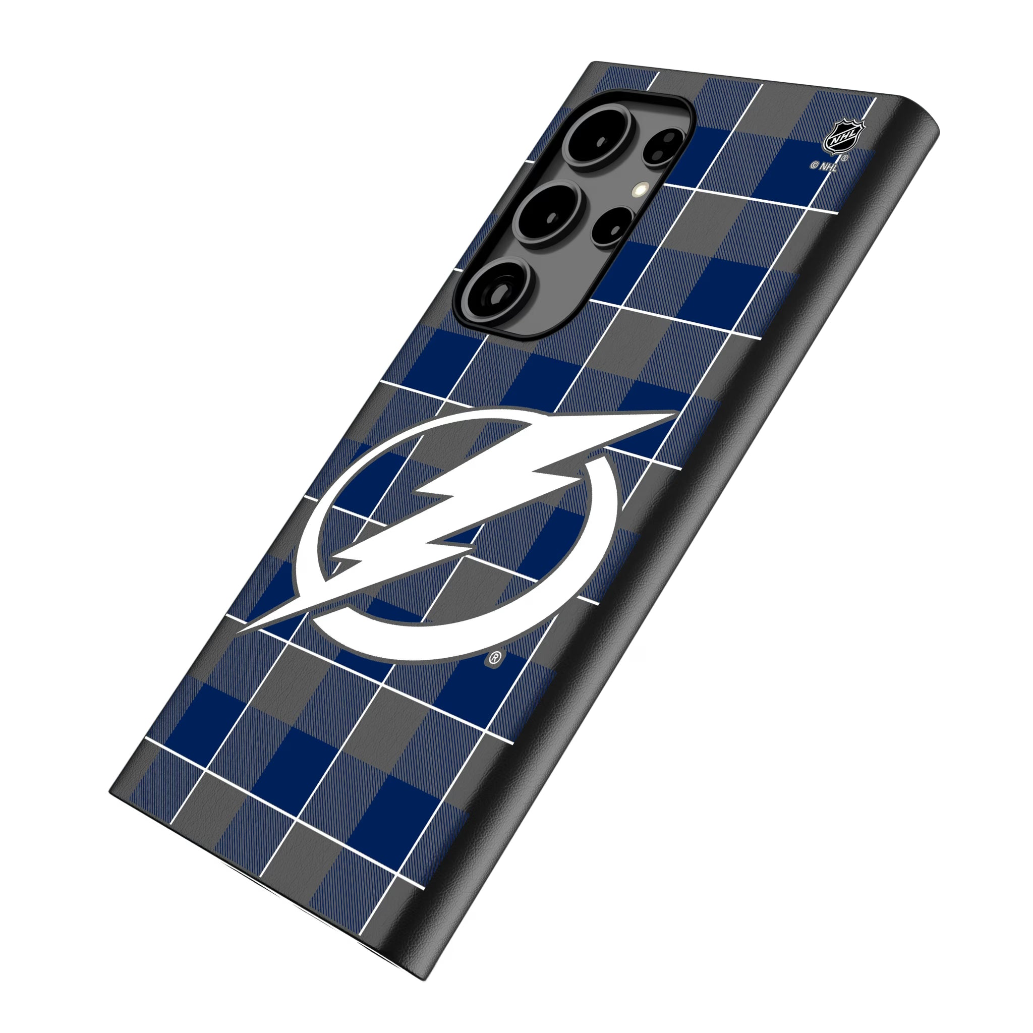 Tampa Bay Lightning Plaid Galaxy MagSafe Compatible Phone Case for Samsung Galaxy - Isometric View