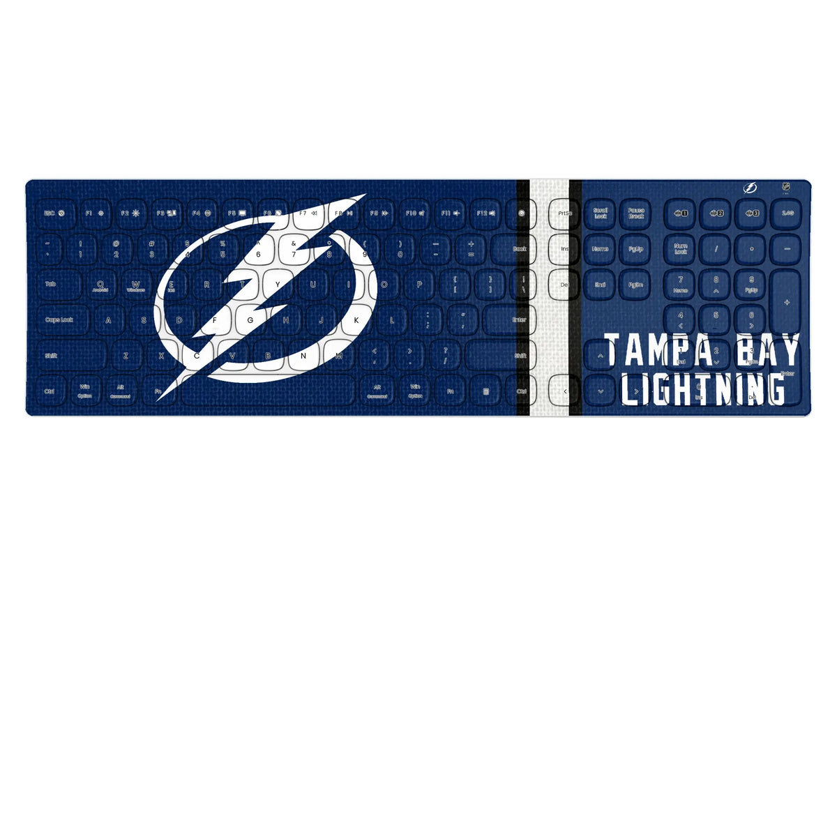 Tampa Bay Lightning Stripe KKB605 Curved Wireless Keyboard
