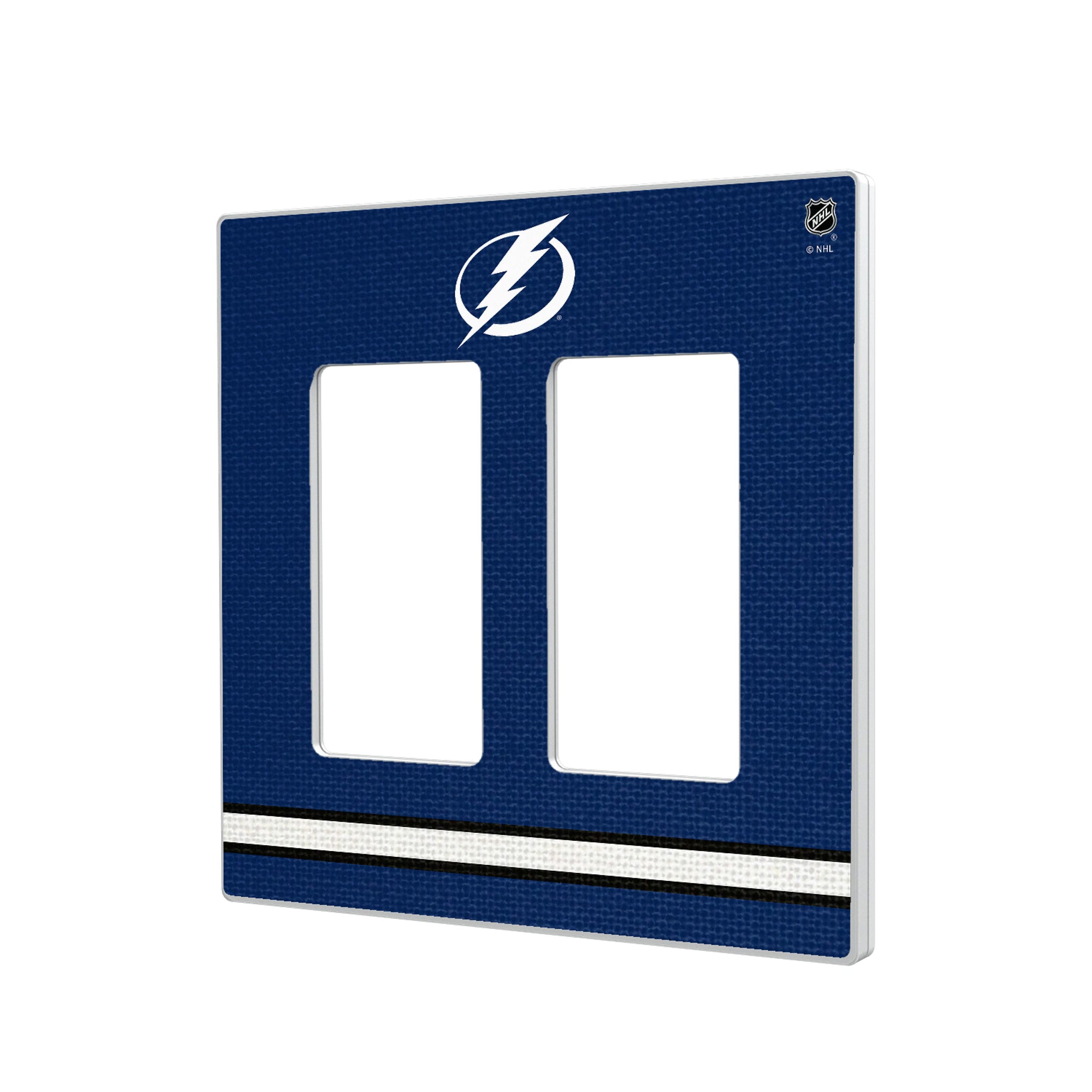 Tampa Bay Lightning Stripe Hidden-Screw Light Switch Plate#Style_Double Rocker