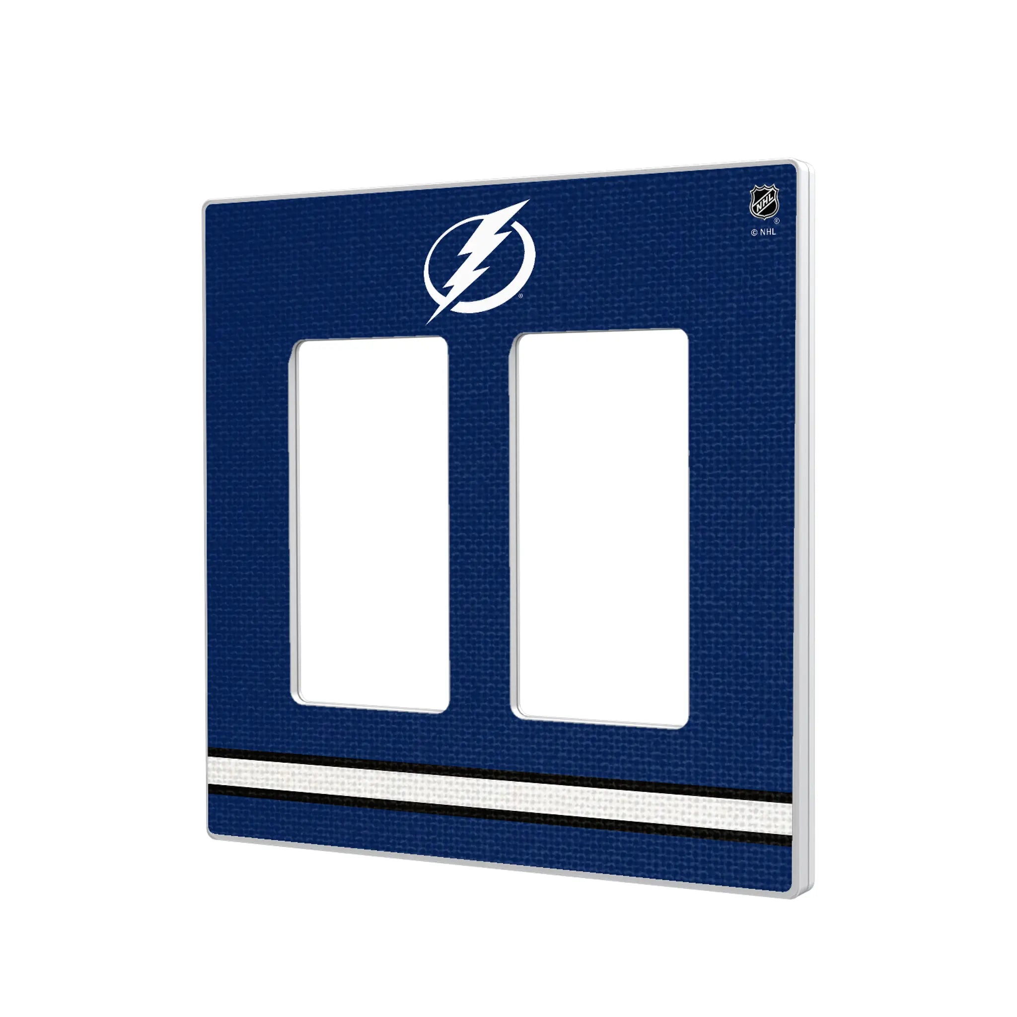 Tampa Bay Lightning Stripe Hidden-Screw Light Switch Plate#Style_Double Rocker