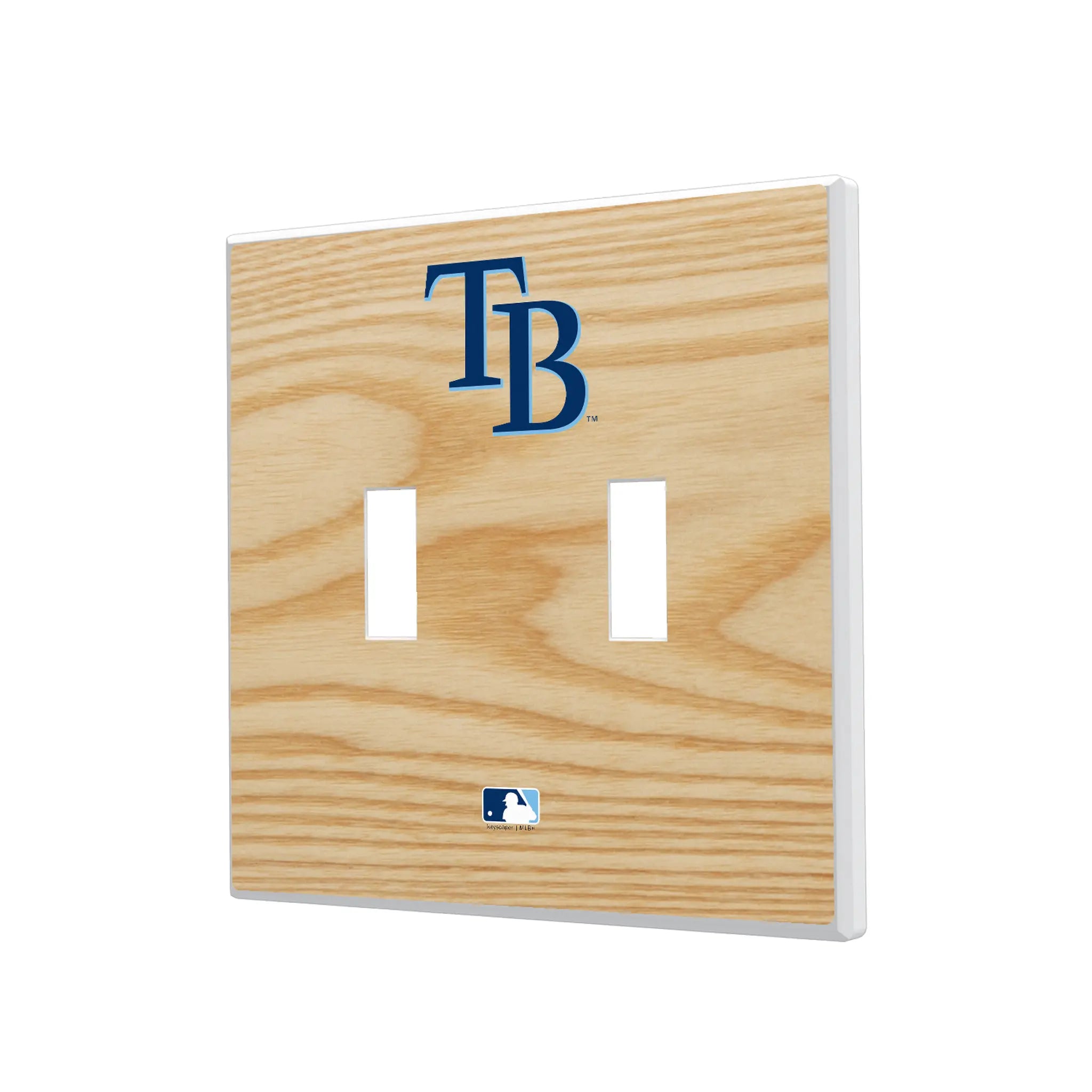 Tampa Bay Rays Baseball Bat Hidden-Screw Light Switch Plate#Style_Double Toggle