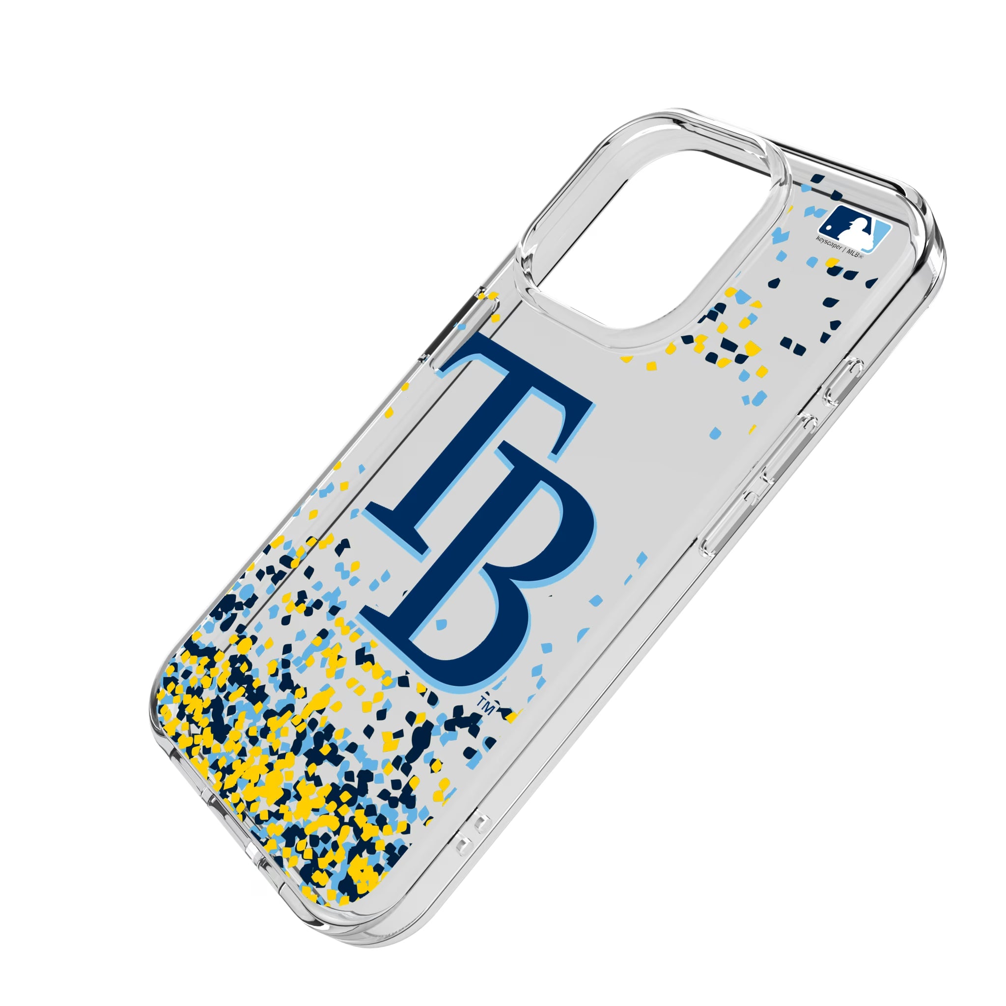Tampa Bay Rays Confetti iPhone Clear Phone Case for Apple iPhone - Isometric View