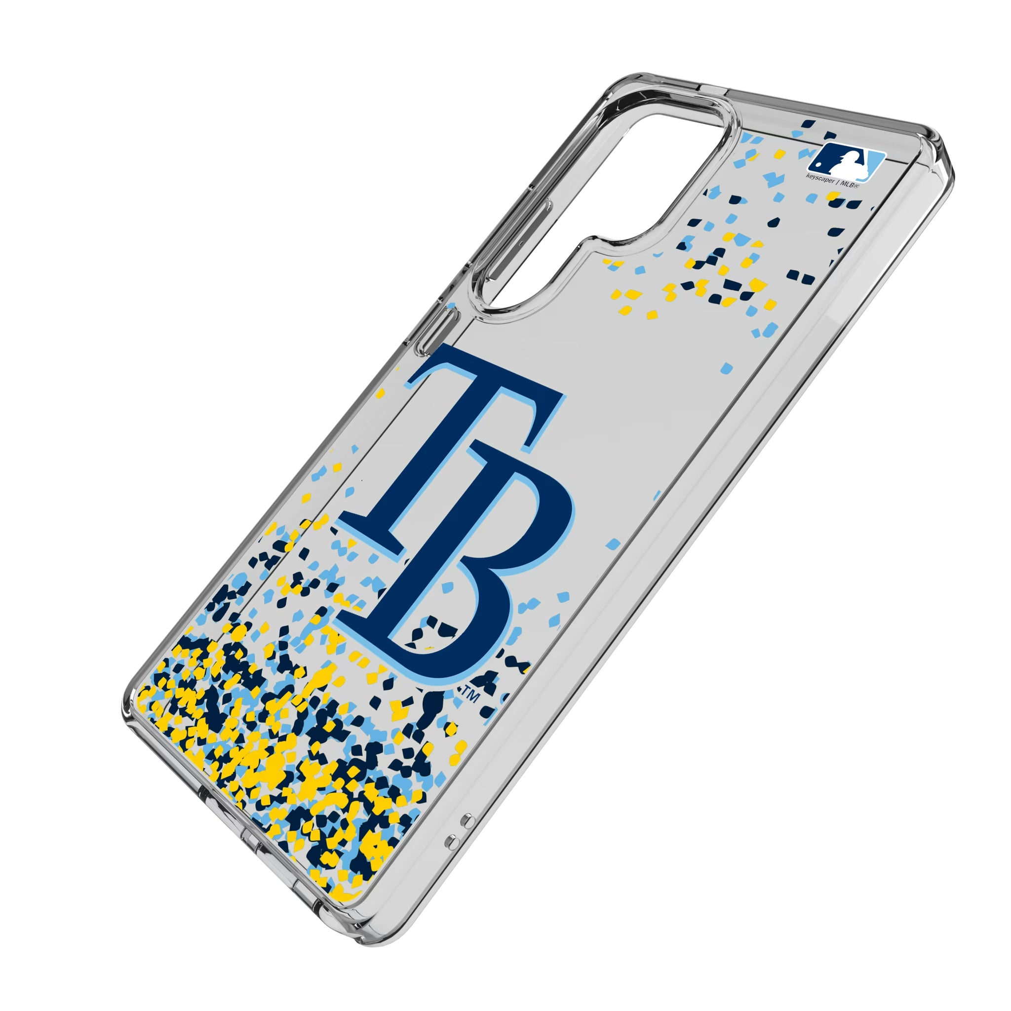 Tampa Bay Rays Confetti Galaxy Clear Phone Case for Samsung Galaxy - Isometric View
