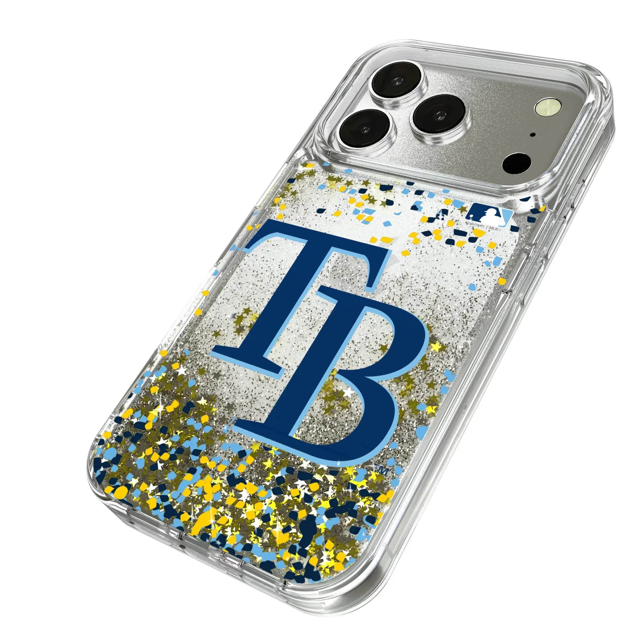 Tampa Bay Rays Confetti iPhone Glitter Phone Case for Apple iPhone - Isometric View