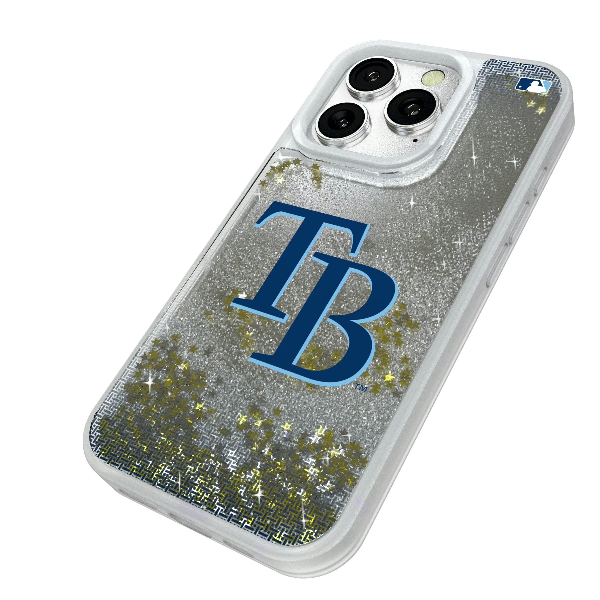 Tampa Bay Rays Linen iPhone Glitter Phone Case for Apple iPhone - Isometric View#Device_iPhone 16 Pro