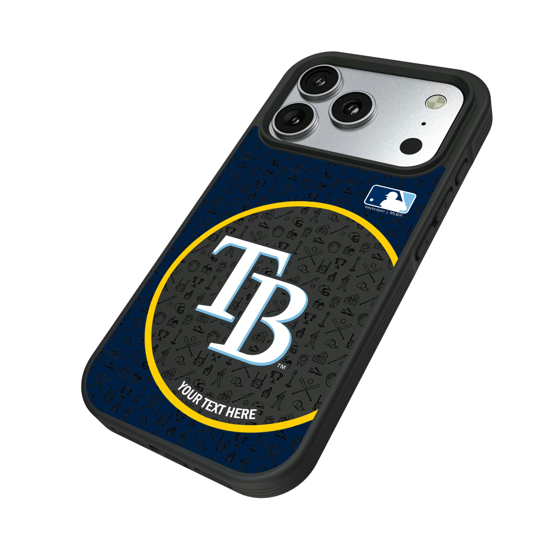 Tampa Bay Rays Personalized Circle iPhone Bump Phone Case for Apple iPhone - Isometric View#Device_iPhone 17 Pro