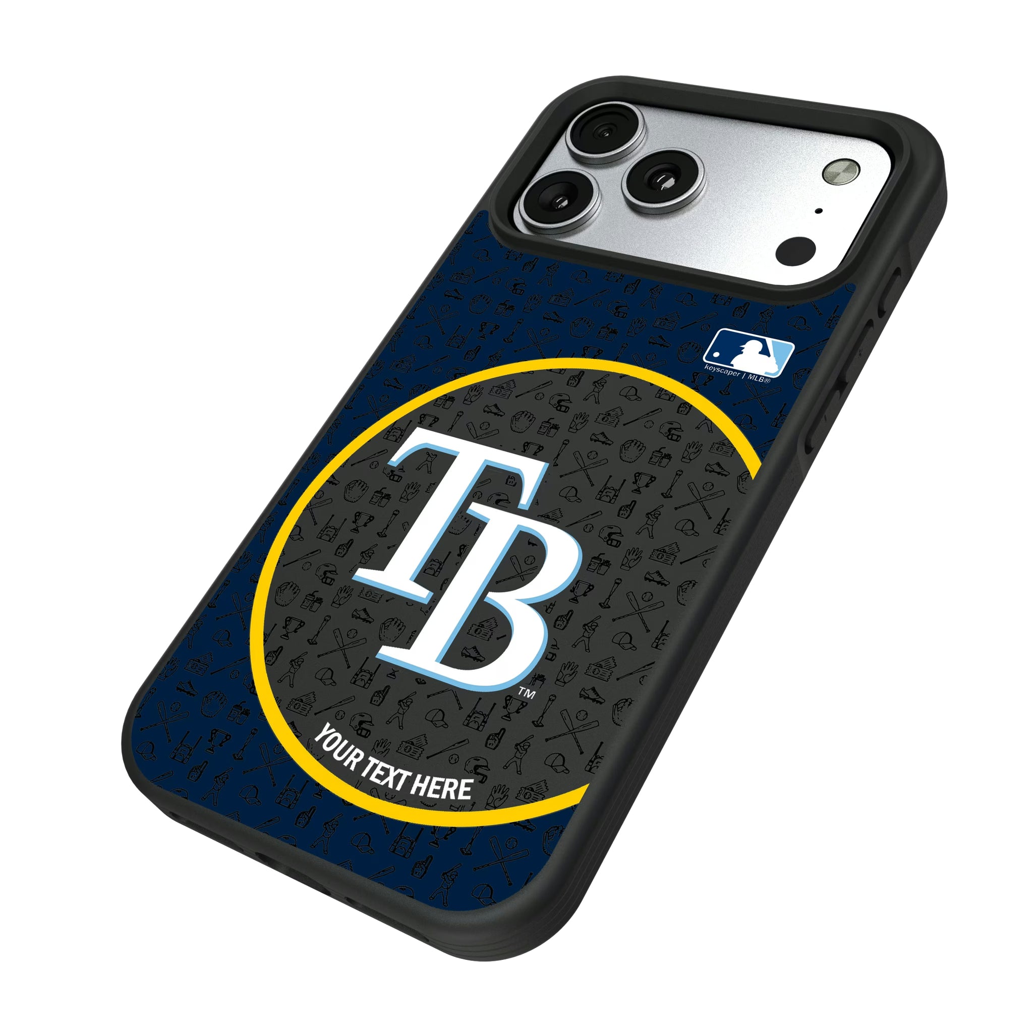 Tampa Bay Rays Personalized Circle iPhone Bump Phone Case for Apple iPhone - Isometric View#Device_iPhone 17 Pro Max