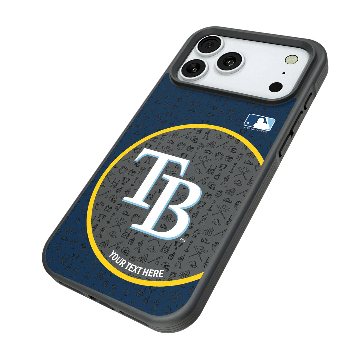 Tampa Bay Rays Personalized Circle iPhone Bump Phone Case for Apple iPhone - Isometric View#Device_iPhone 18 Pro Max
