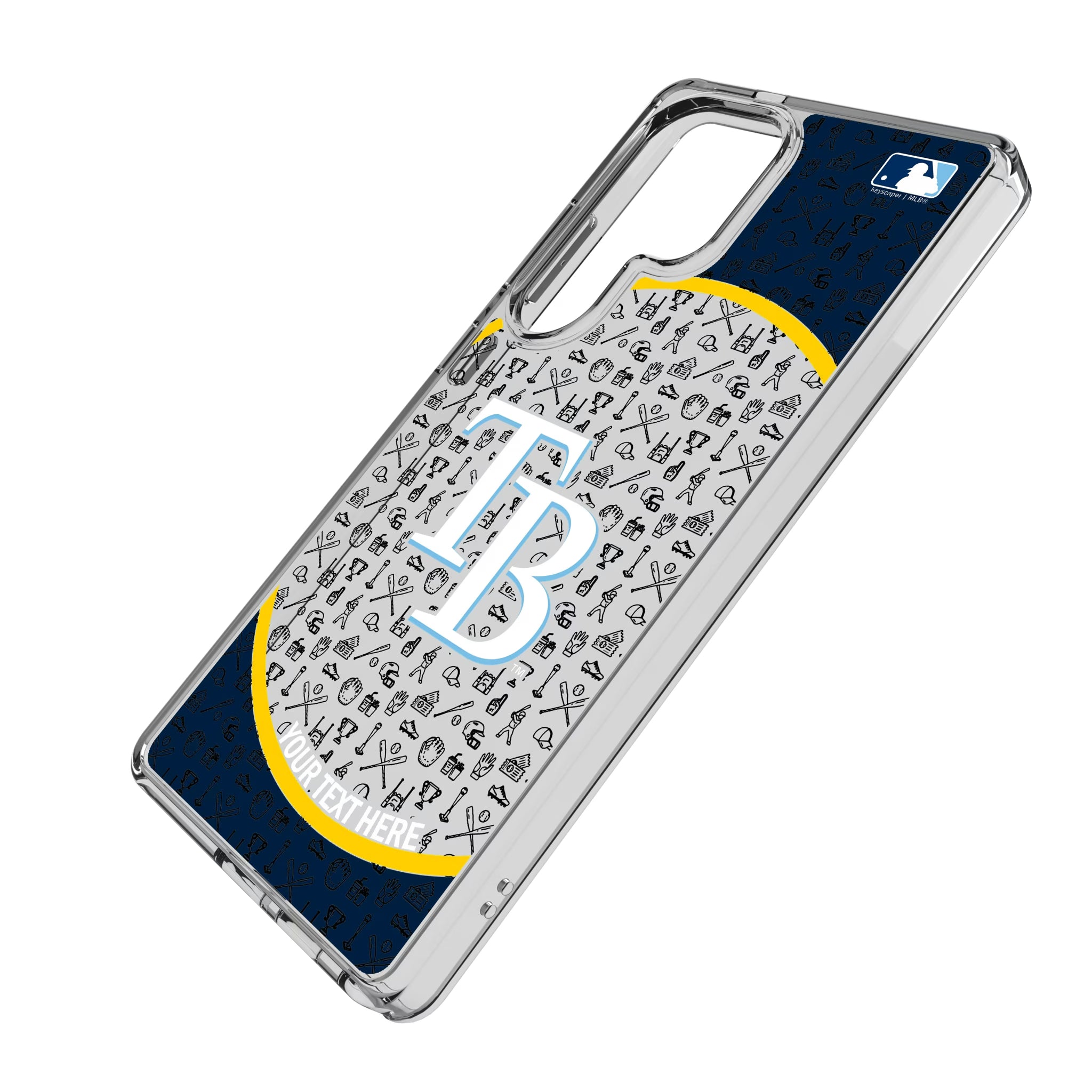 Tampa Bay Rays Personalized Circle Galaxy Clear Phone Case for Samsung Galaxy - Isometric View