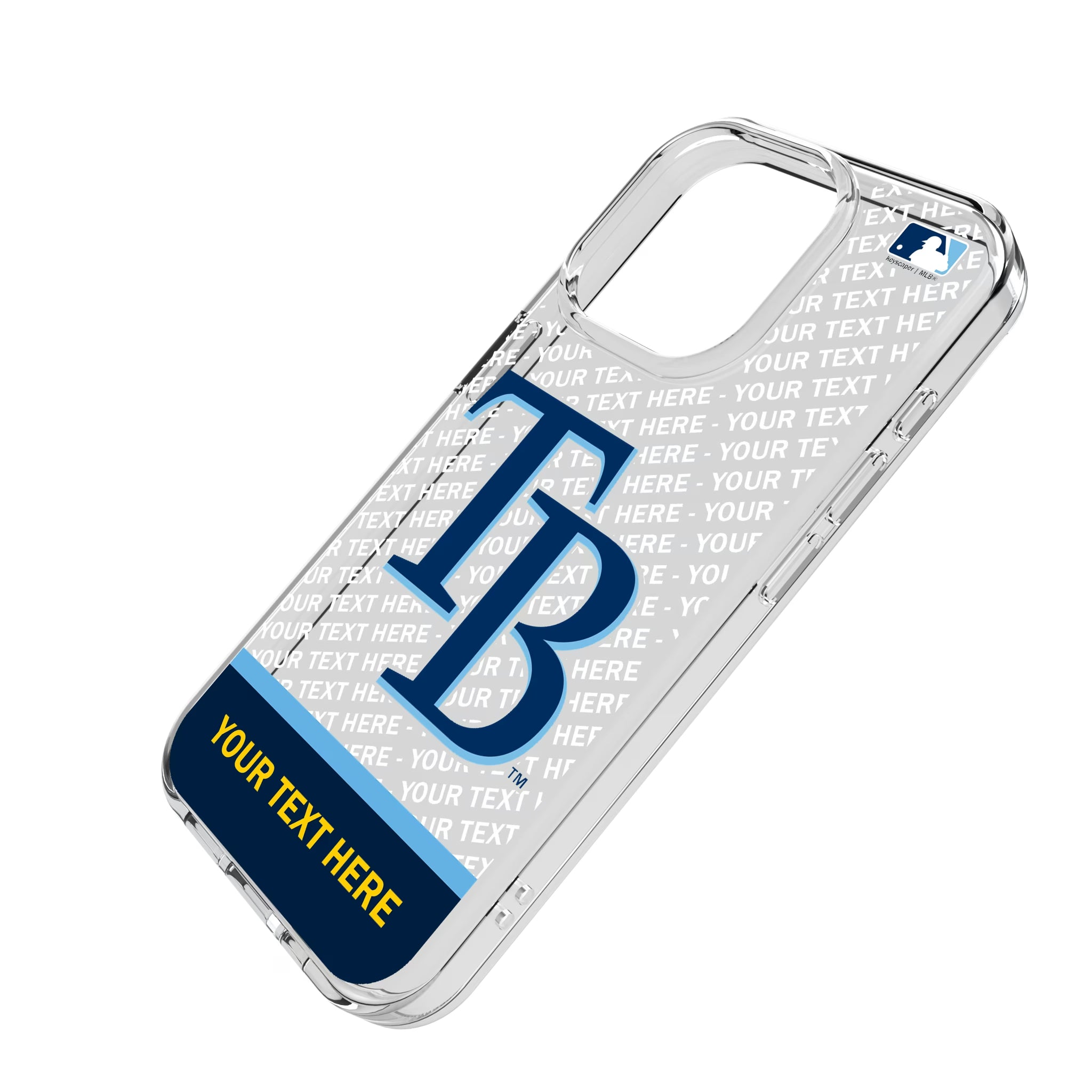 Tampa Bay Rays Personalized EndZone Plus iPhone Clear Phone Case for Apple iPhone - Isometric View