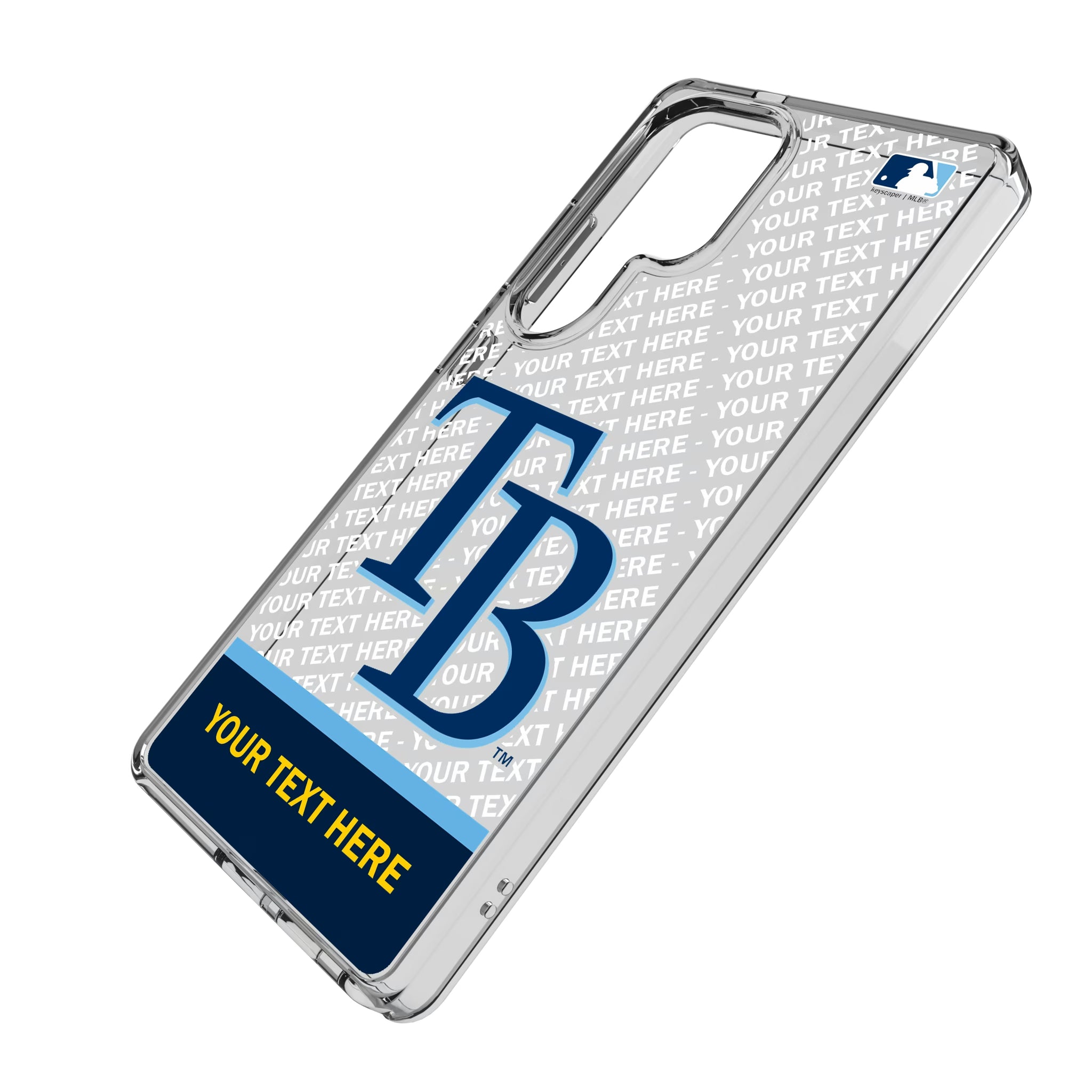 Tampa Bay Rays Personalized EndZone Plus Galaxy Clear Phone Case for Samsung Galaxy - Isometric View