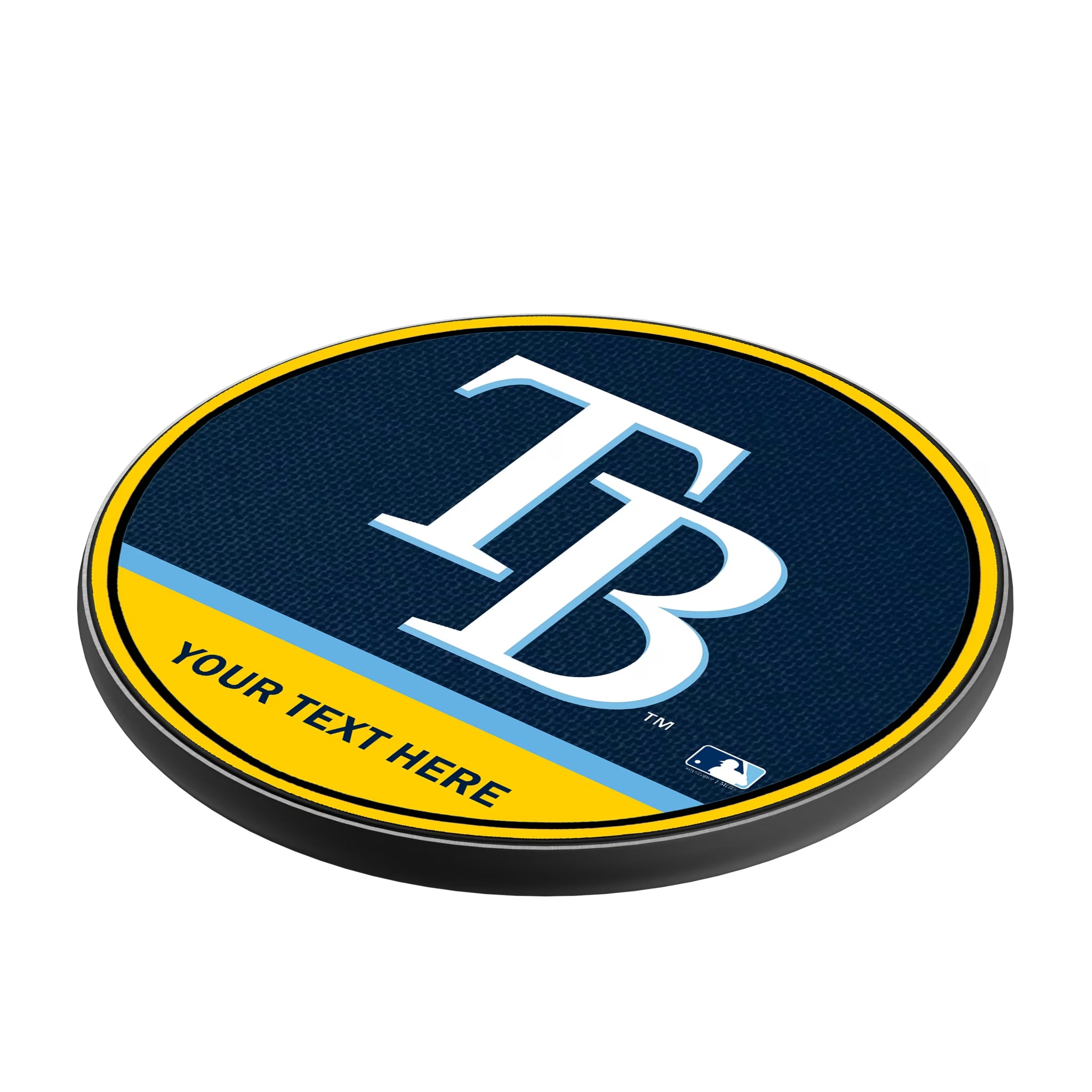 Tampa Bay Rays Personalized Endzone Solid 15-Watt Wireless Charger - Isometric View