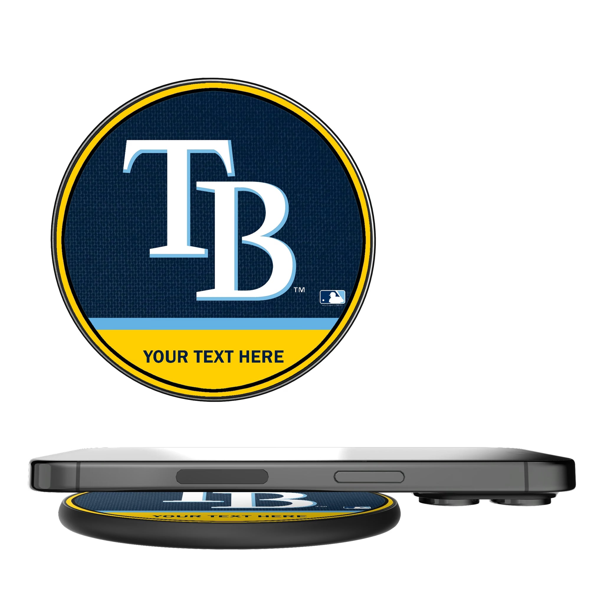 Tampa Bay Rays Personalized Endzone Solid 15-Watt Wireless Charger
