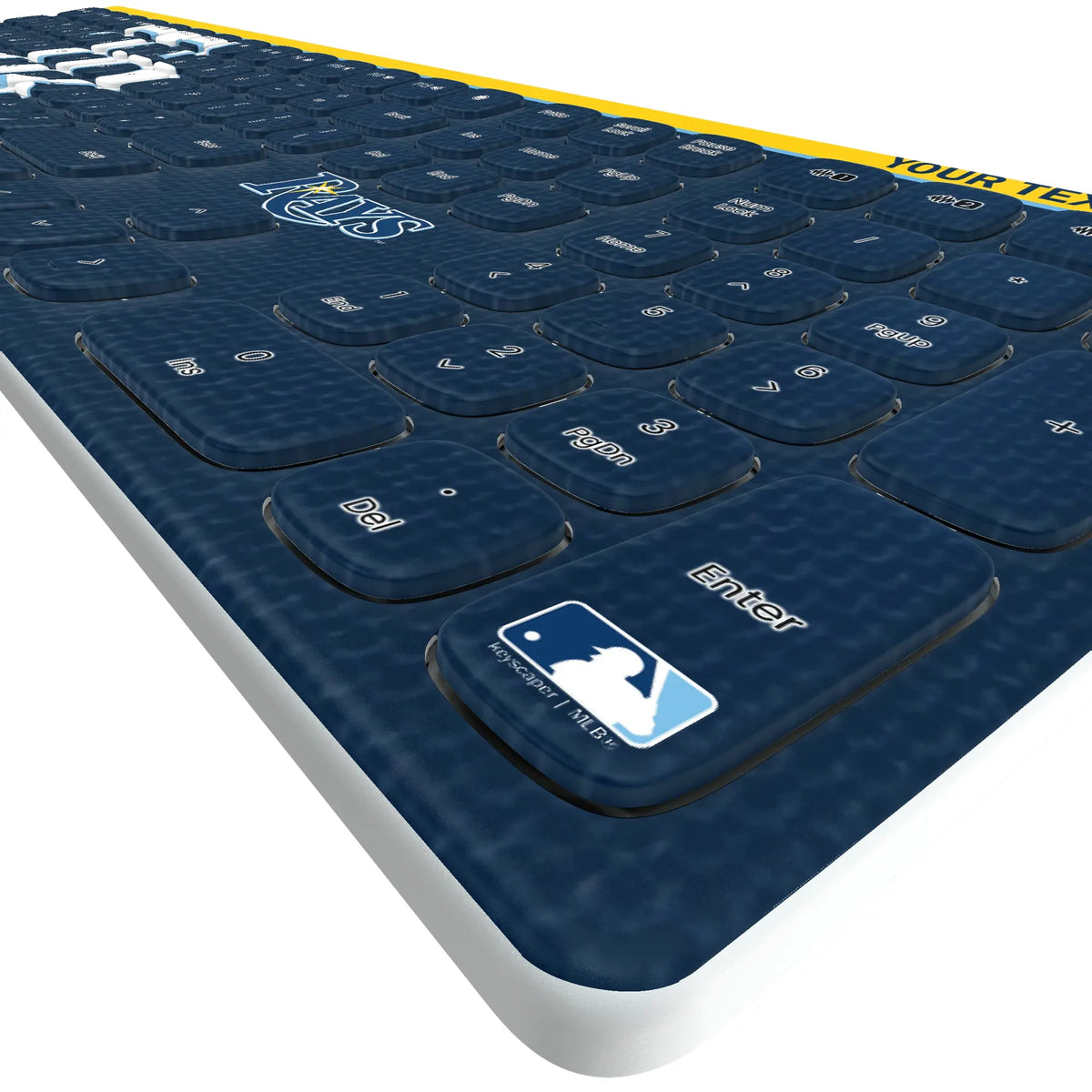 Tampa Bay Rays Personalized Endzone Solid KKB605 Curved Wireless Keyboard - Detail