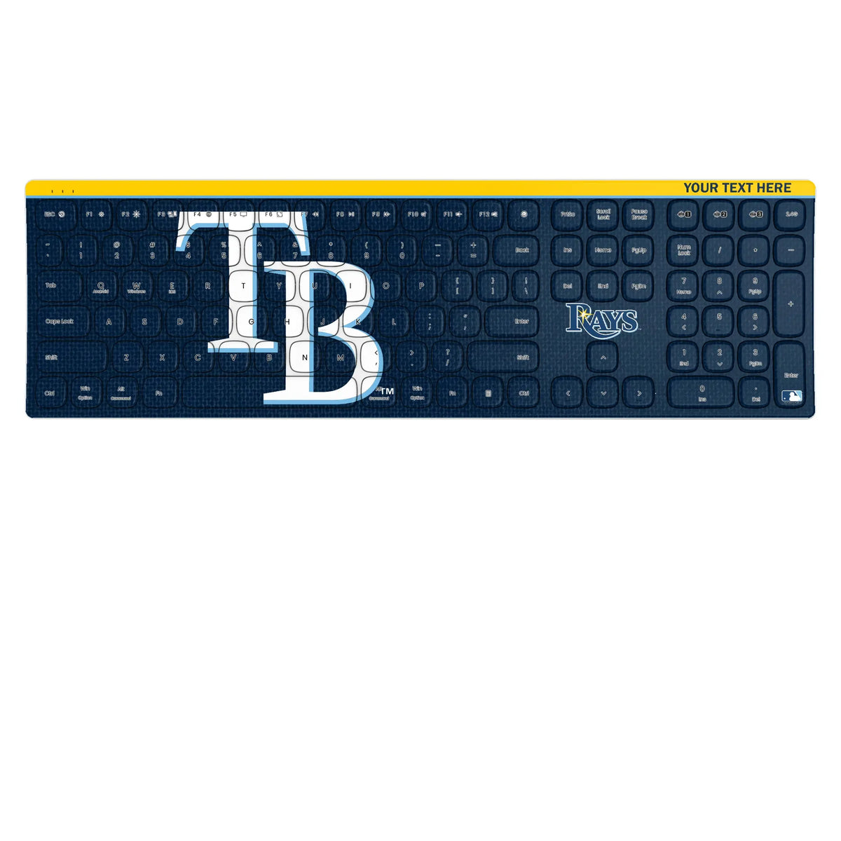 Tampa Bay Rays Personalized Endzone Solid KKB605 Curved Wireless Keyboard