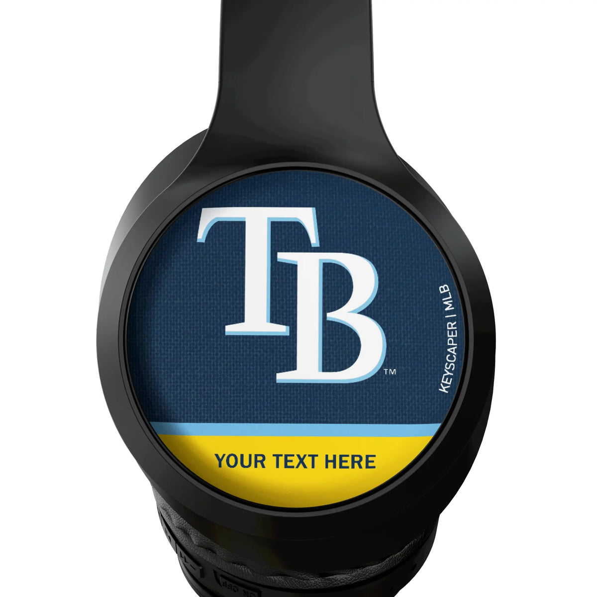 Tampa Bay Rays Personalized Endzone Solid Wireless Over-Ear Headphones With Case - Detail