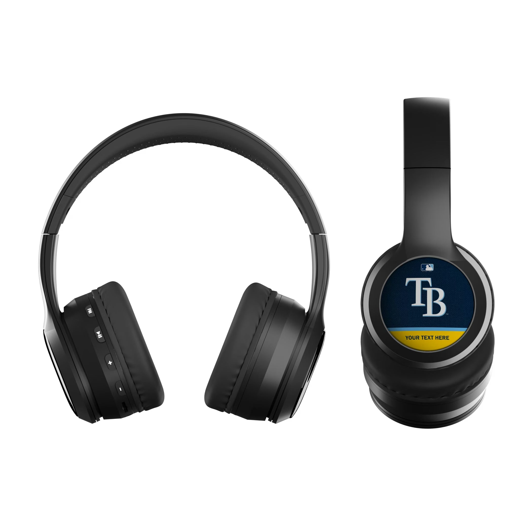 Tampa Bay Rays Personalized Endzone Solid Wireless Over-Ear BT Headphones With Case