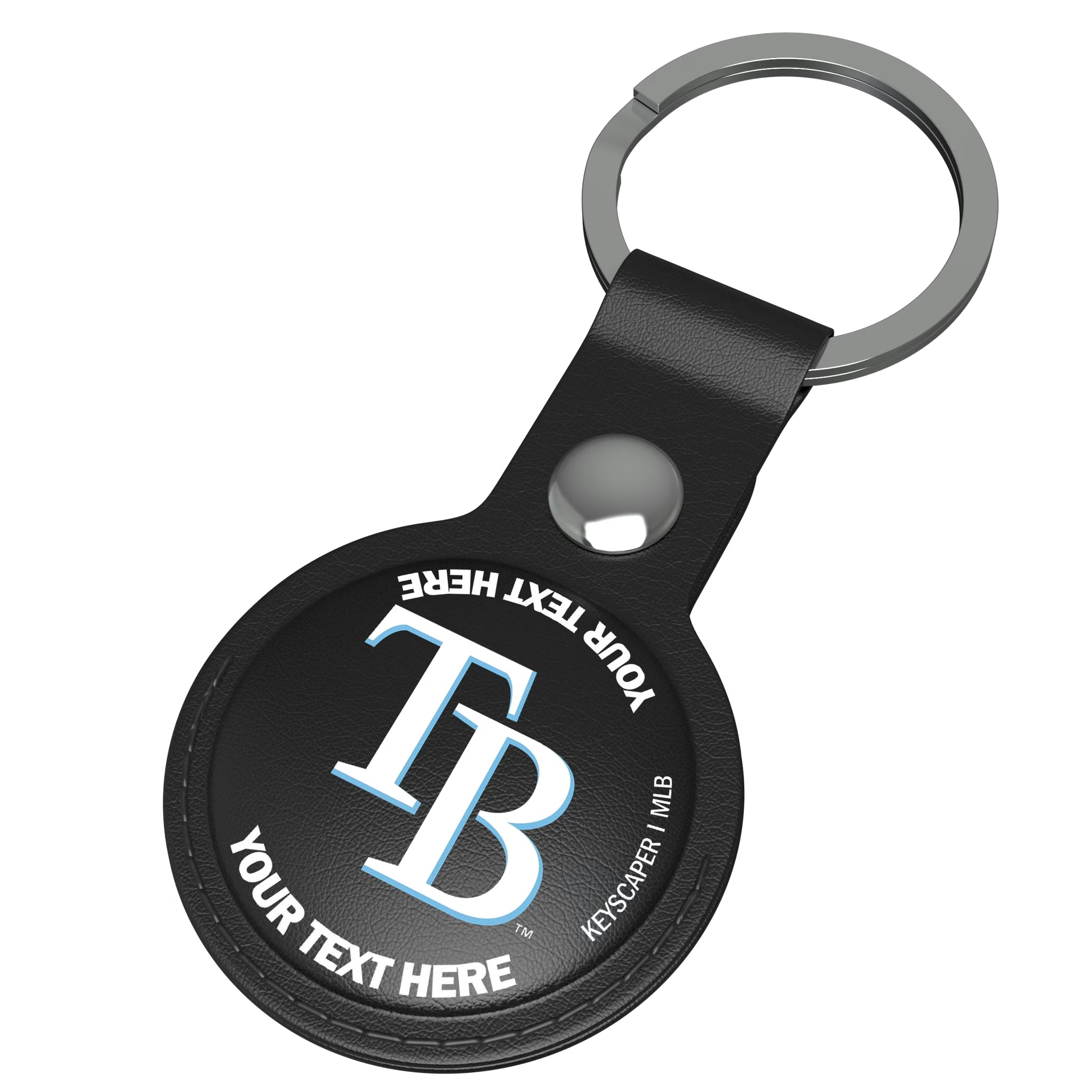 Tampa Bay Rays Personalized Insignia AirTag Black Airtag Holder - Isometric View