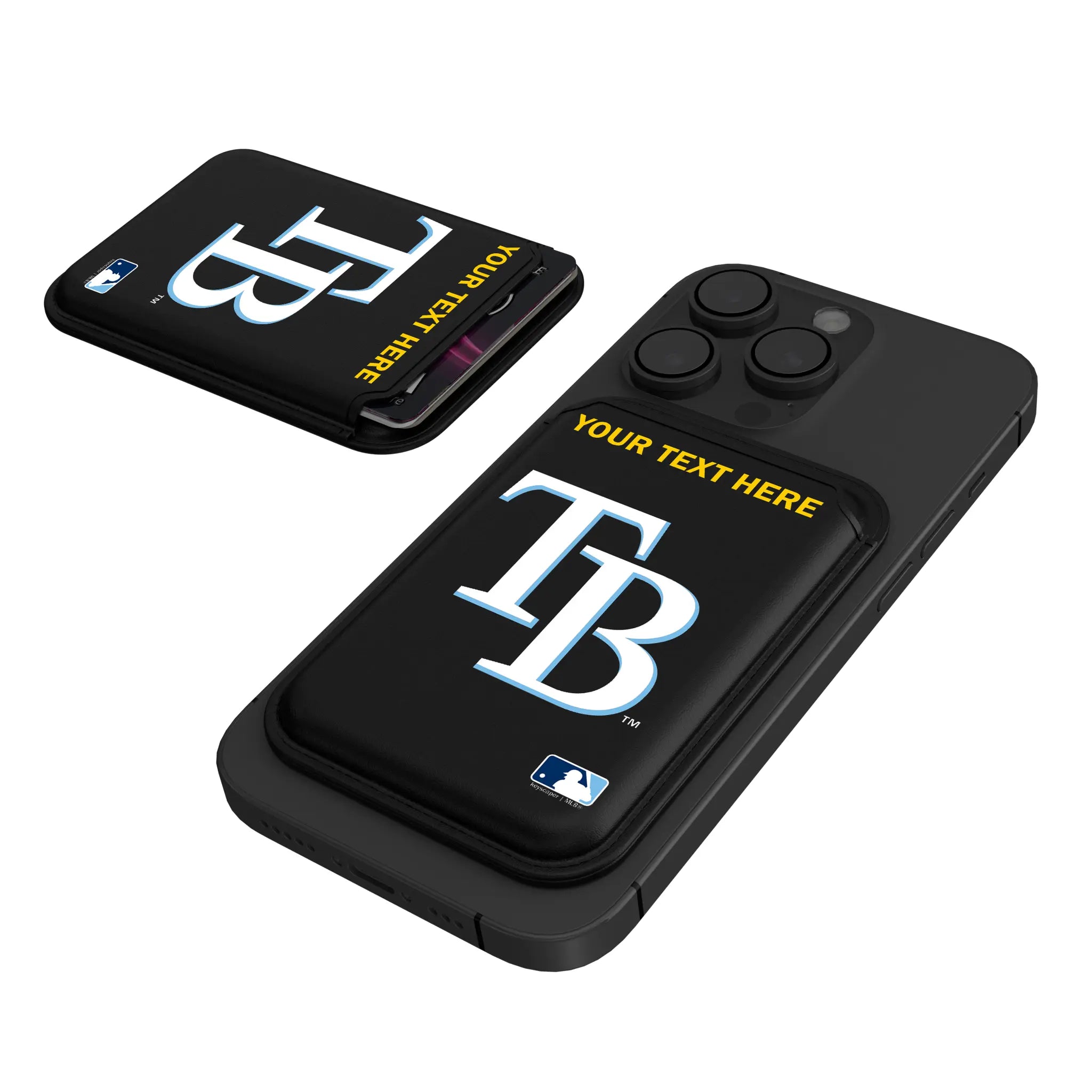 Tampa Bay Rays Personalized Insignia Black Magnetic Credit Card Wallet