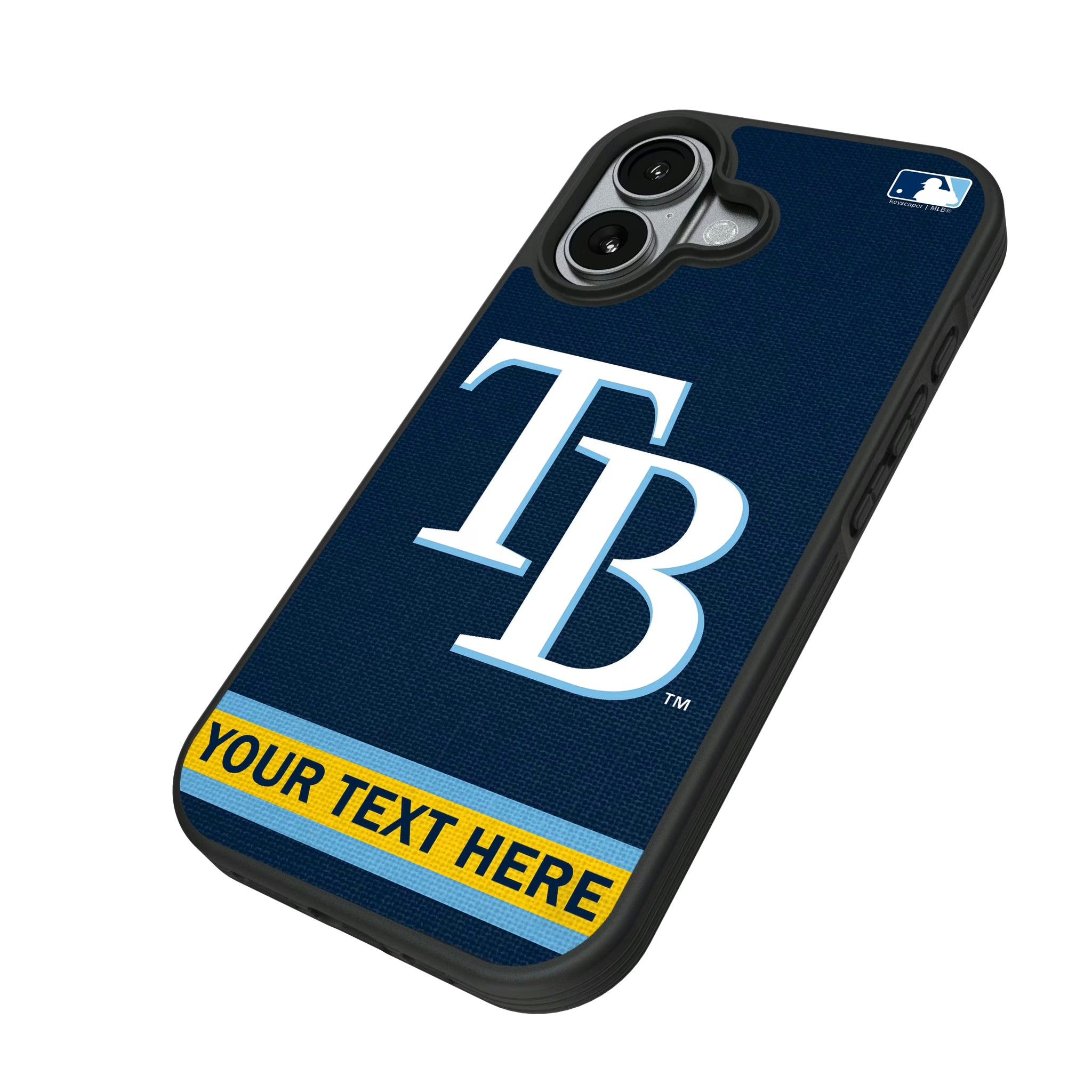 Tampa Bay Rays Personalized Stripe iPhone Bump Phone Case for Apple iPhone - Isometric View#Device_iPhone 17