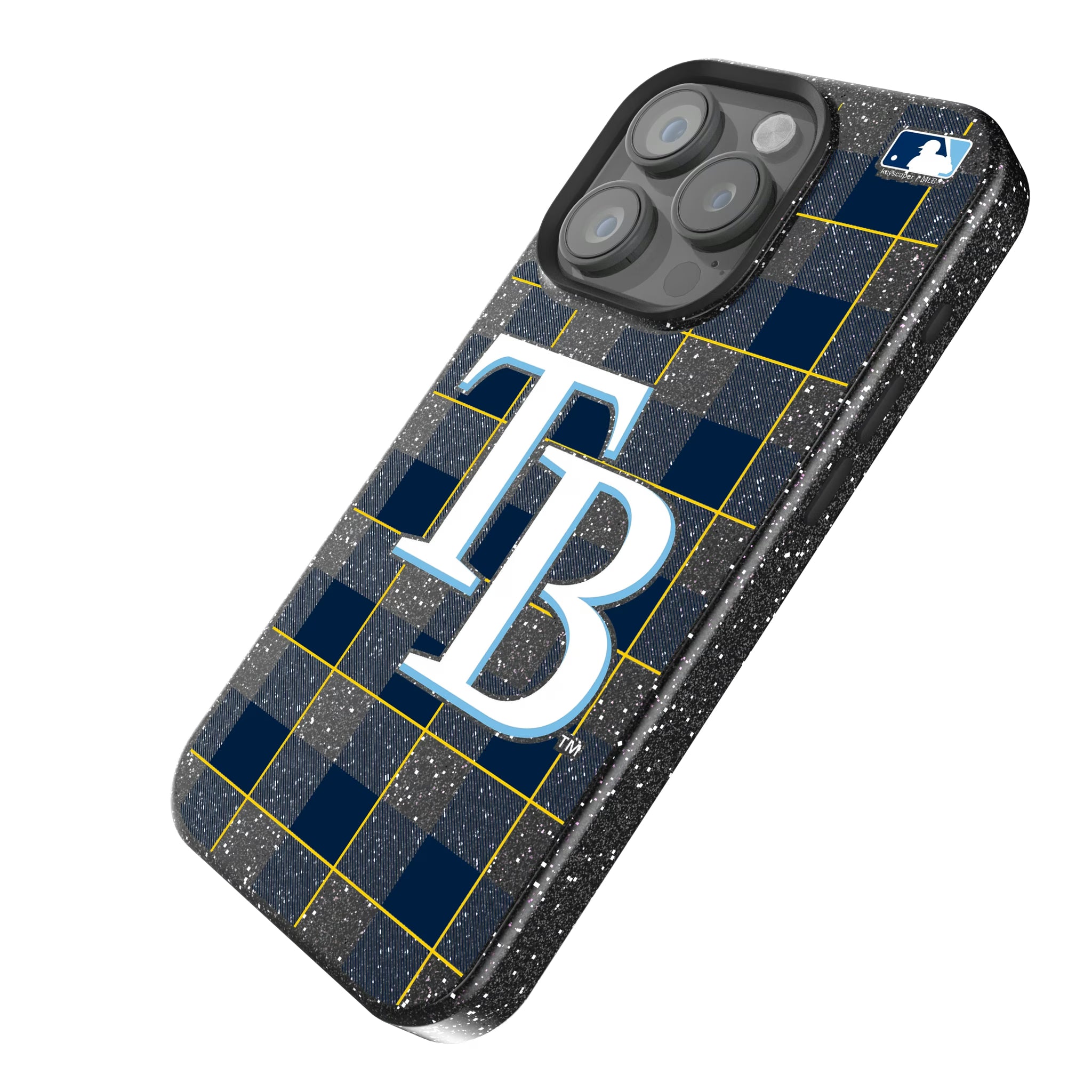 Tampa Bay Rays Plaid iPhone Bling Phone Case for Apple iPhone - Isometric View