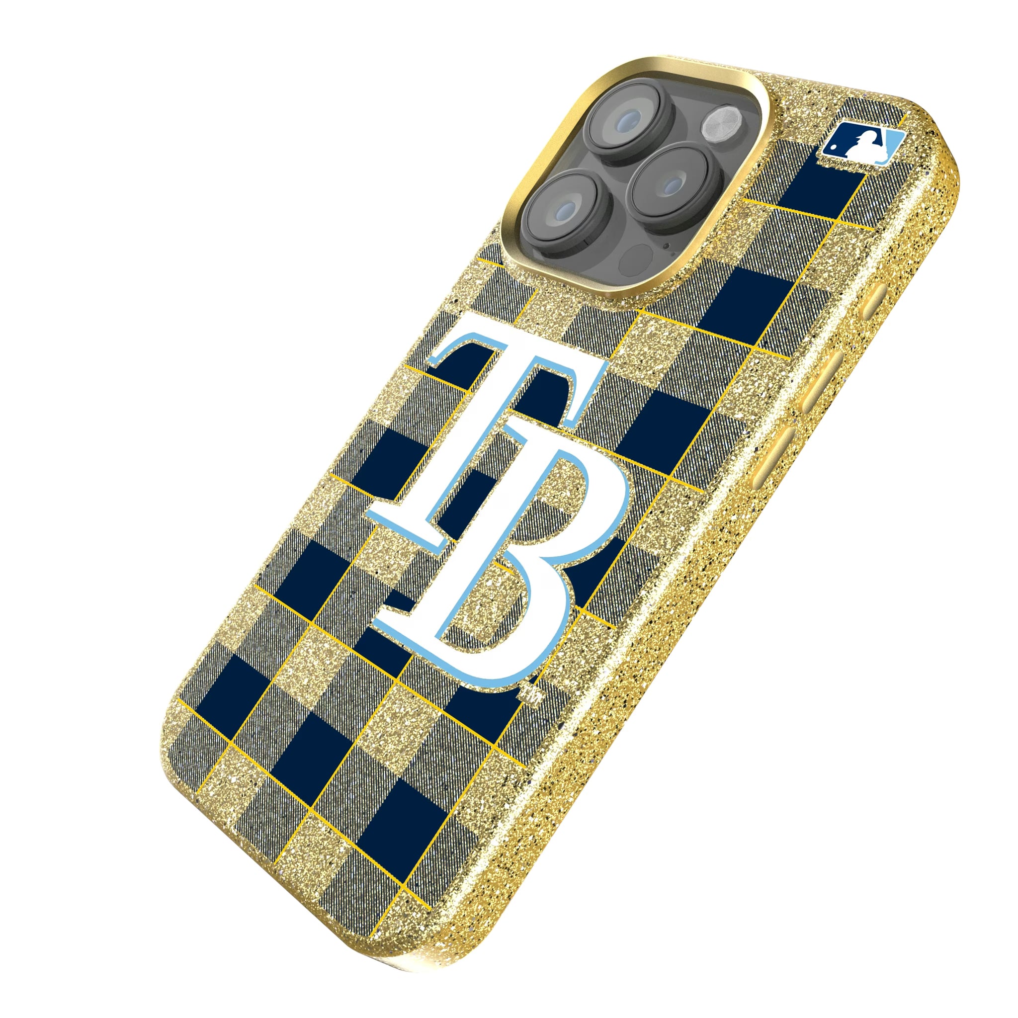 Tampa Bay Rays Plaid iPhone Bling Phone Case for Apple iPhone - Isometric View