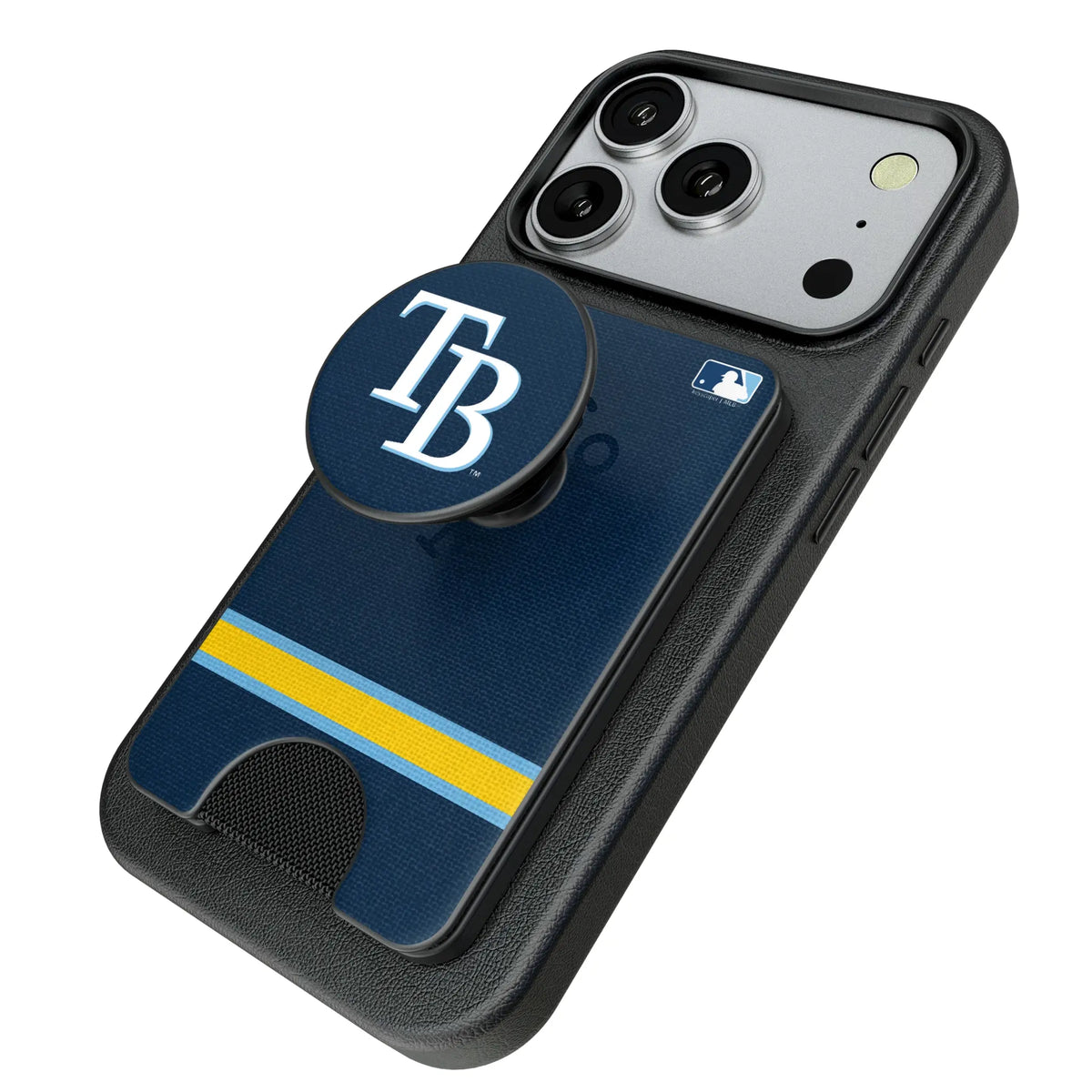 Tampa Bay Rays Stripe Popsockets Wallet Magnetic - Isometric View