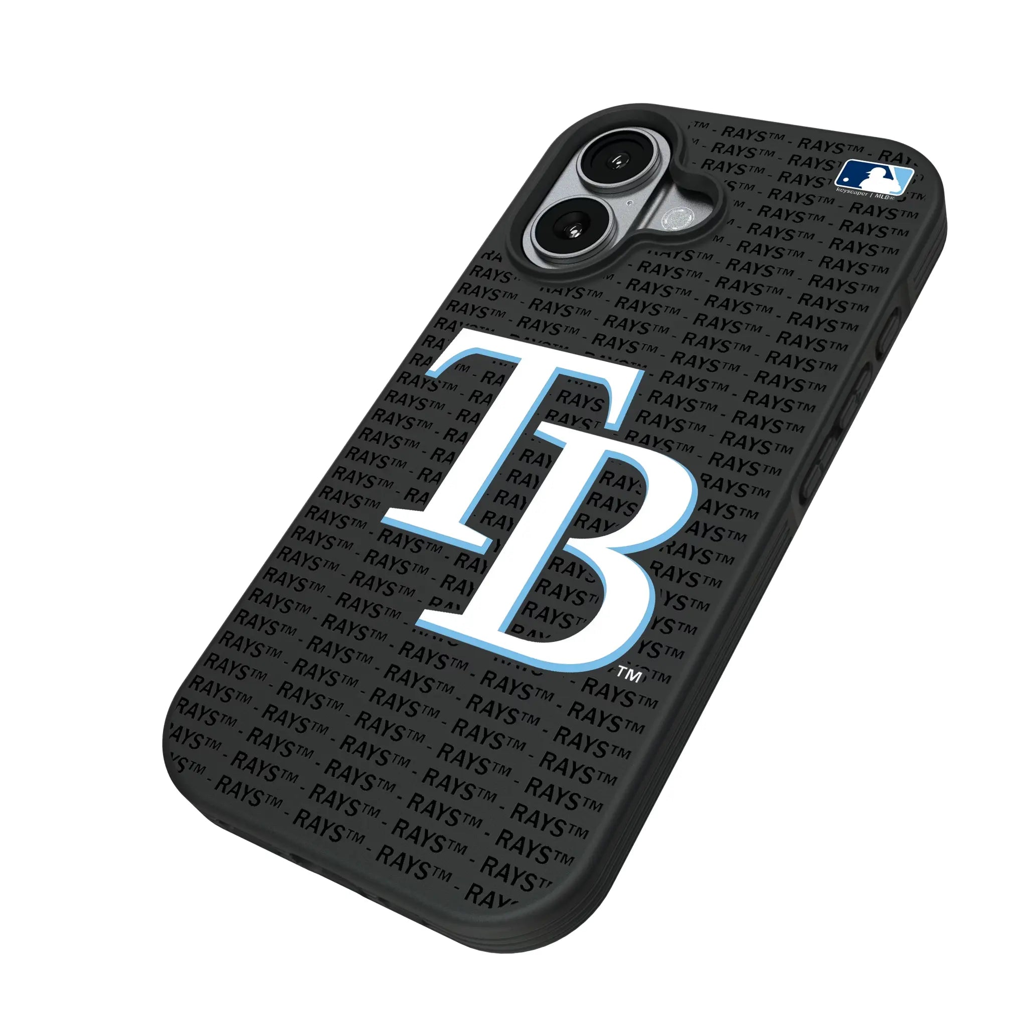 Tampa Bay Rays Text Backdrop iPhone Bump Phone Case for Apple iPhone - Isometric View#Device_iPhone 17