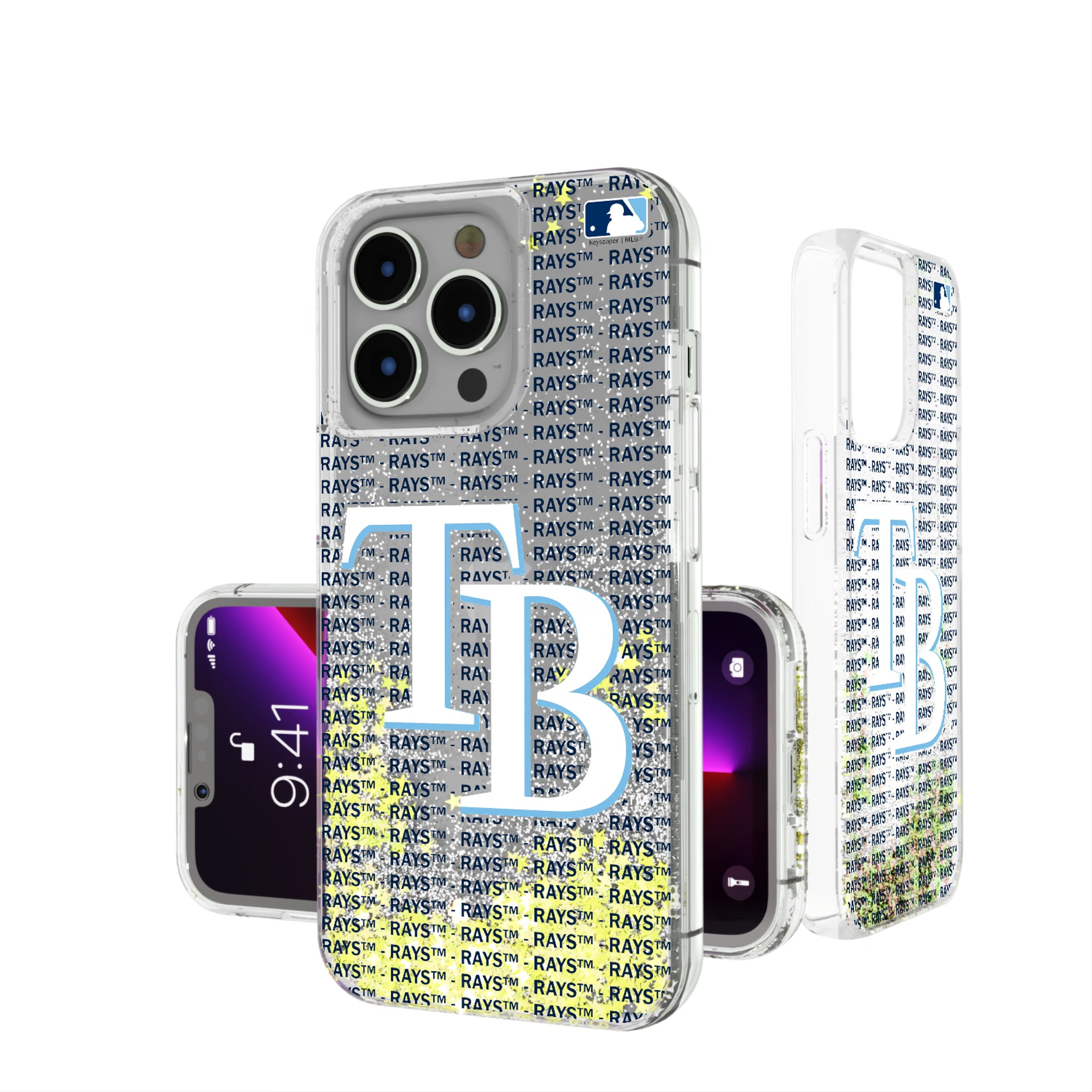 Tampa Bay Rays Text Backdrop iPhone Glitter Phone Case for Apple iPhone