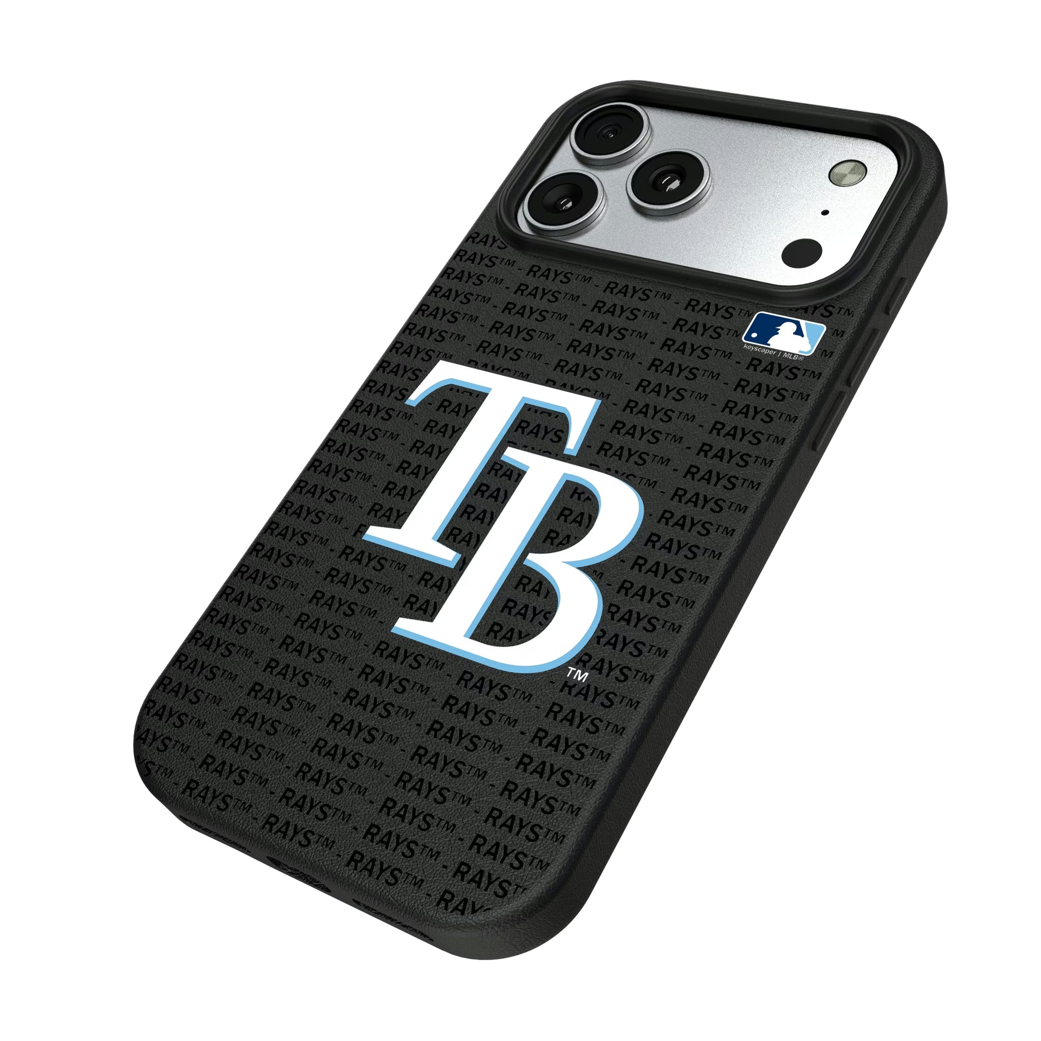 Tampa Bay Rays Text Backdrop iPhone MagSafe Compatible Phone Case for Apple iPhone - Isometric View#Device_iPhone 17 Pro Max