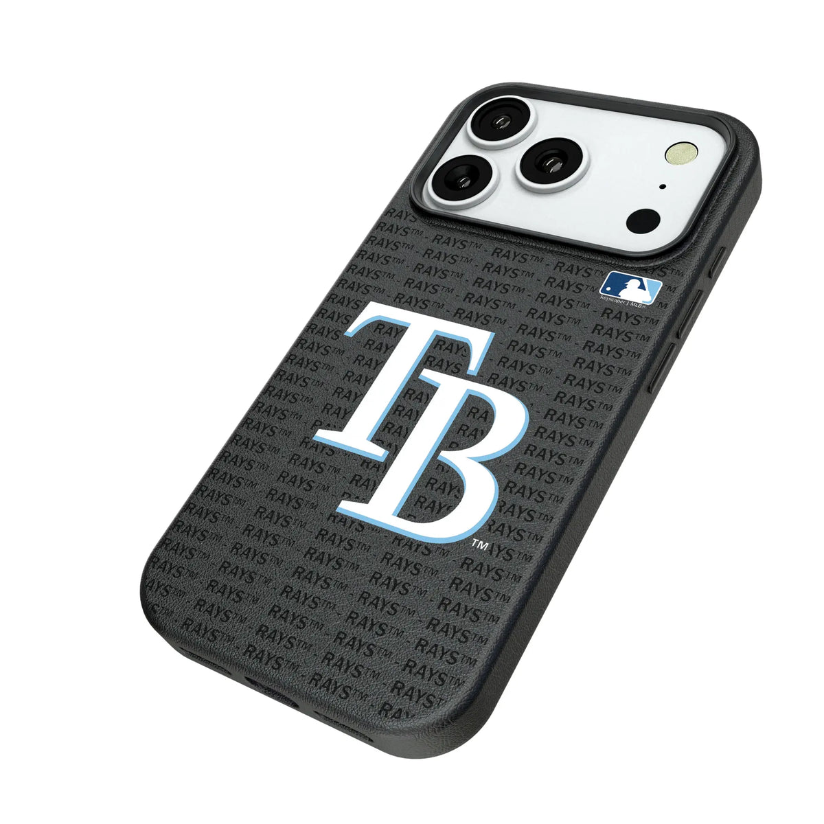 Tampa Bay Rays Text Backdrop iPhone MagSafe Compatible Phone Case for Apple iPhone - Isometric View#Device_iPhone 18 Pro