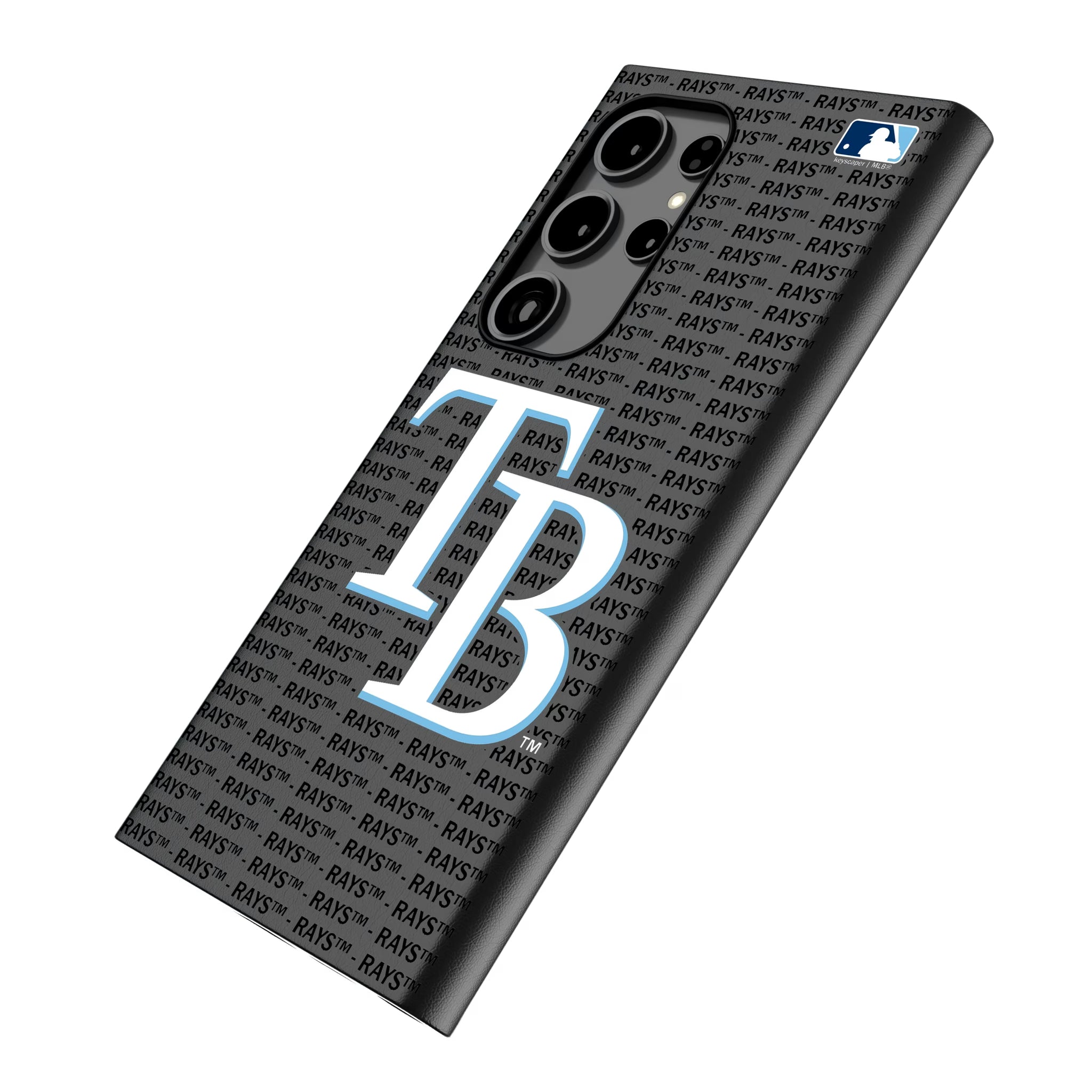 Tampa Bay Rays Text Backdrop Galaxy MagSafe Compatible Phone Case for Samsung Galaxy - Isometric View