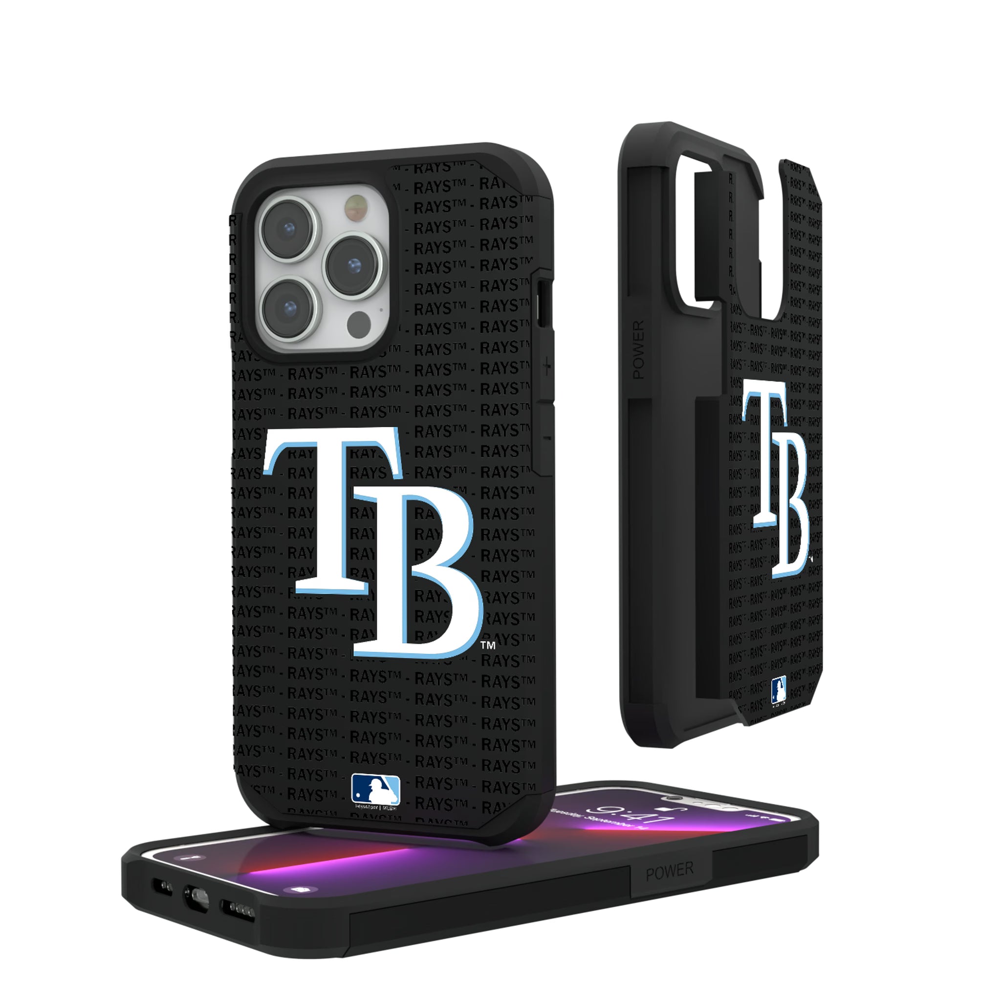 Tampa Bay Rays Text Backdrop iPhone Rugged Phone Case for Apple iPhone